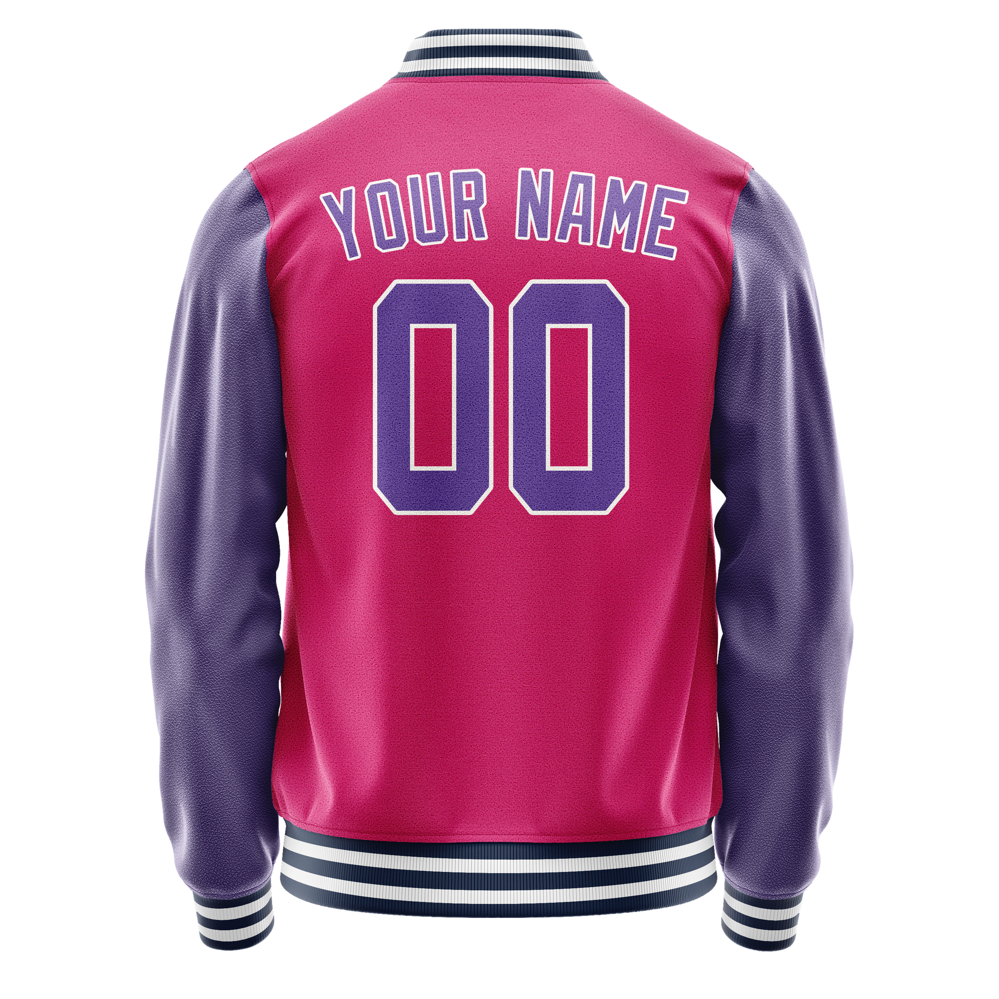 Custom Pink Purple Solid Color Varsity Letterman Jacket JA02240617SH309