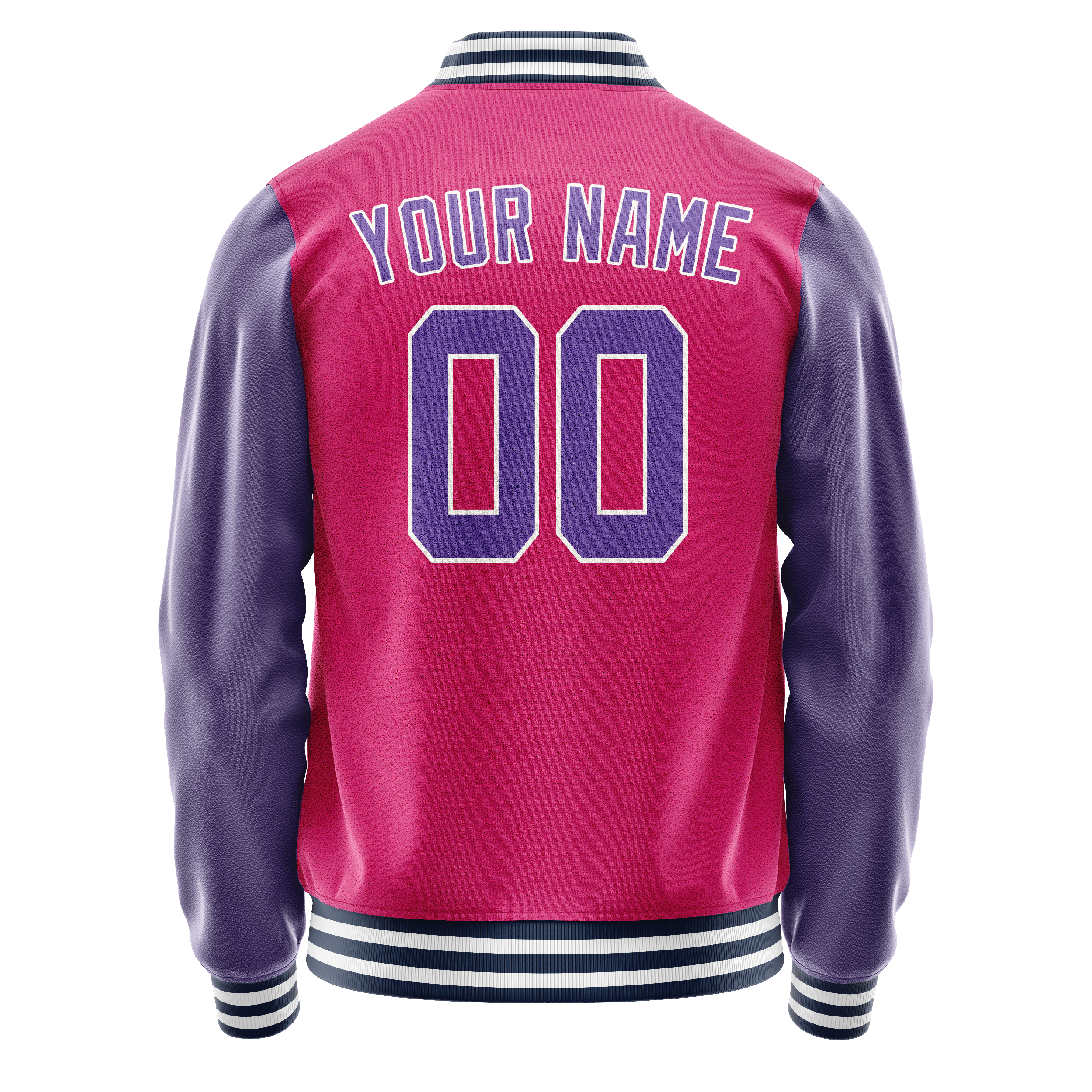 Custom Pink Purple Solid Color Varsity Letterman Jacket JA02240617SH309