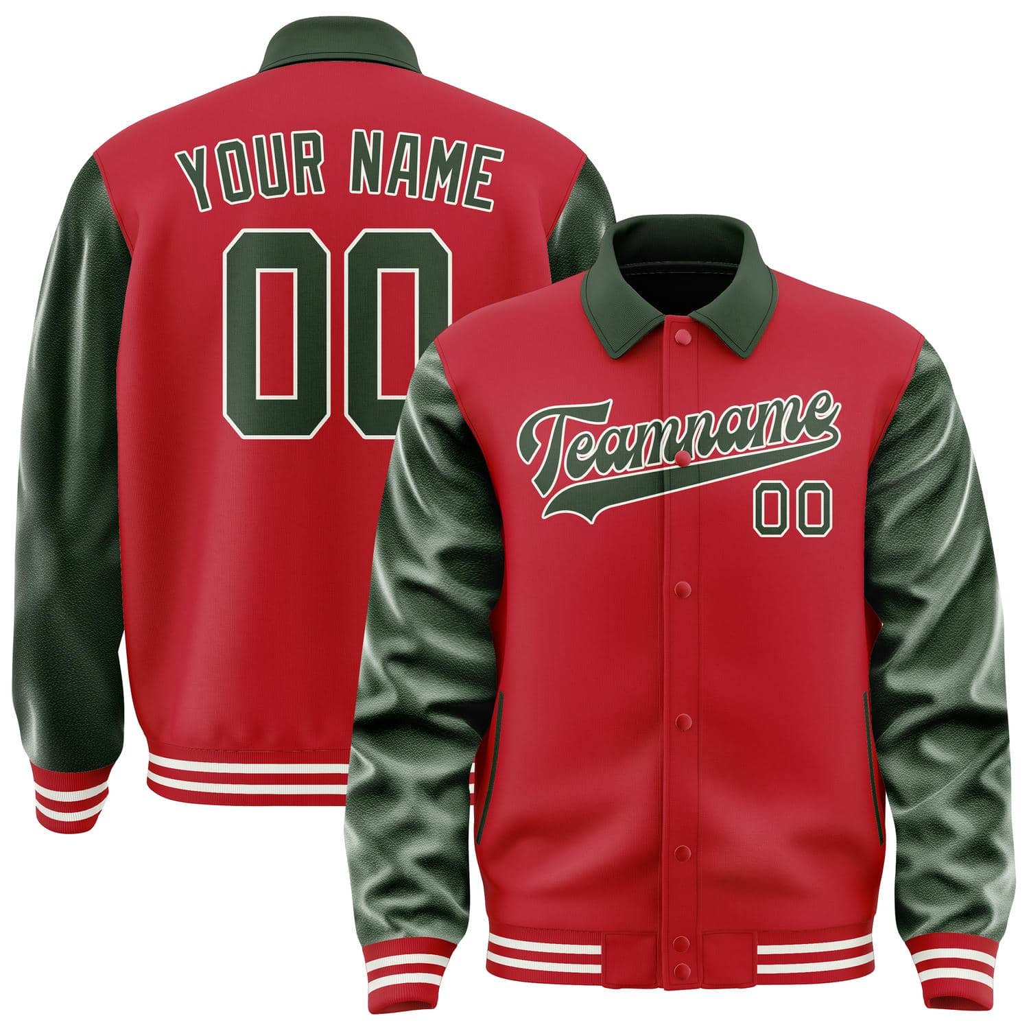 Custom Red Dark Green Jacket