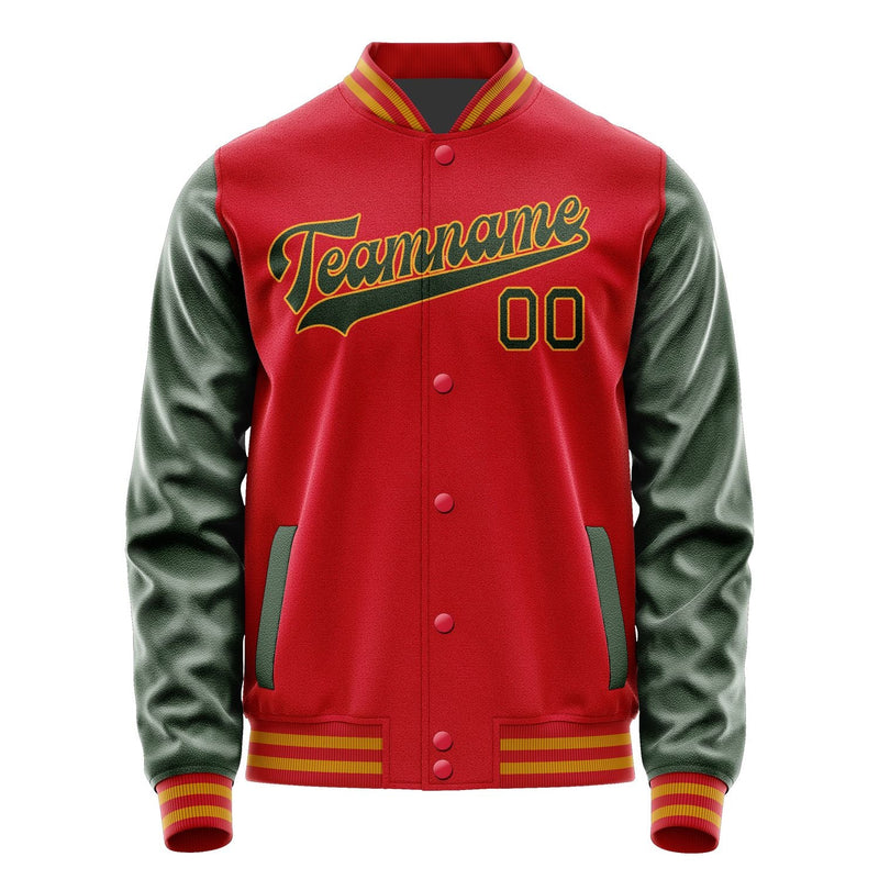 Custom Red Dark Green Jacket JA1414061419B31906