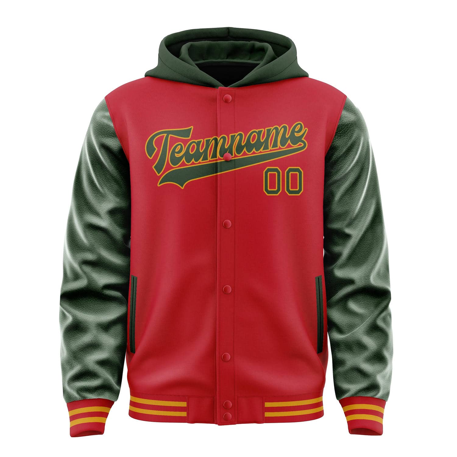 Custom Red Dark Green Jacket