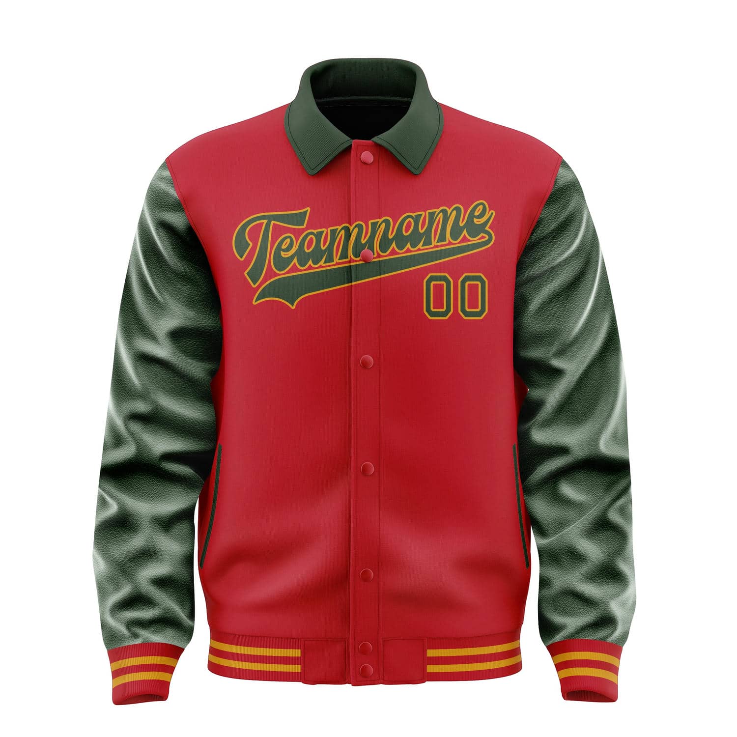 Custom Red Dark Green Jacket