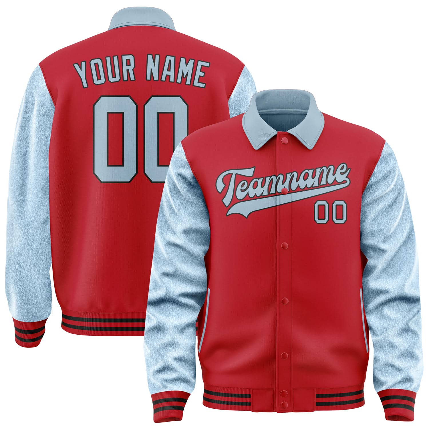 Custom Red Light Blue Jacket