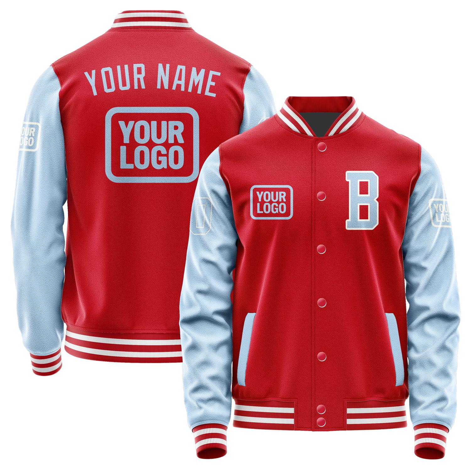 Custom Red Light Blue Jacket JA141408141818080818