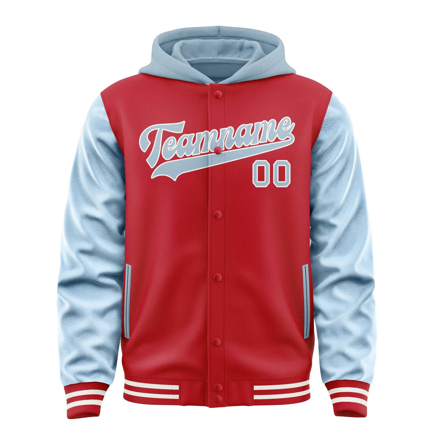 Custom Red Light Blue Jacket