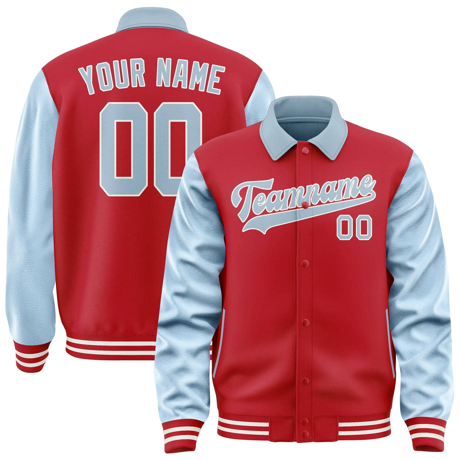 Custom Red Light Blue Jacket