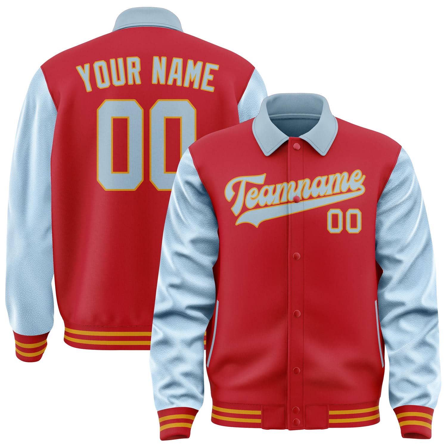 Custom Red Light Blue Jacket