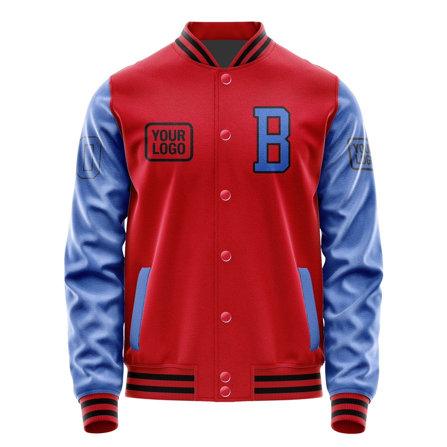 Custom Red Sky Blue Jacket JA141409141717090917