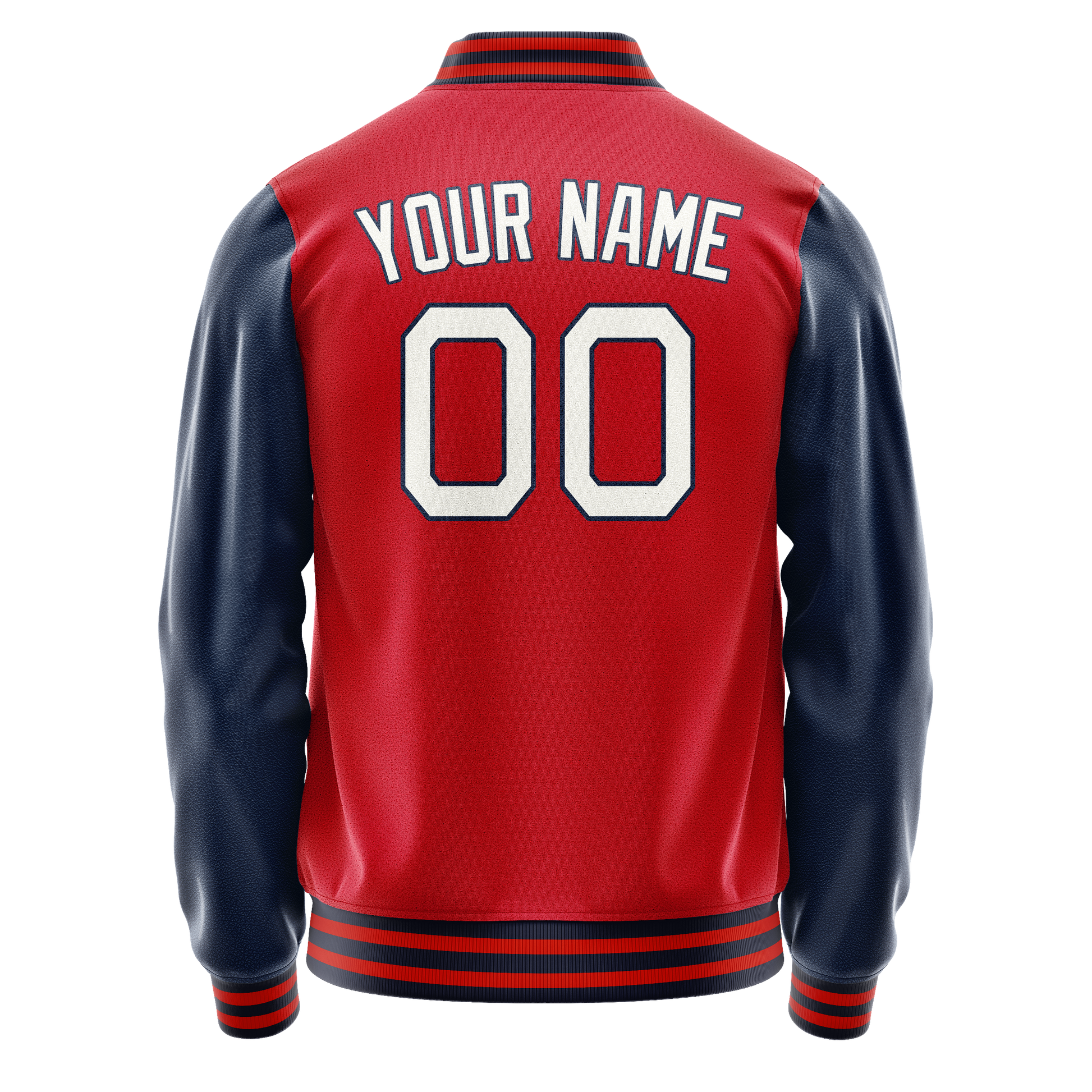 Custom Red Royal Solid Color Varsity Letterman Jacket JA02240617XY403