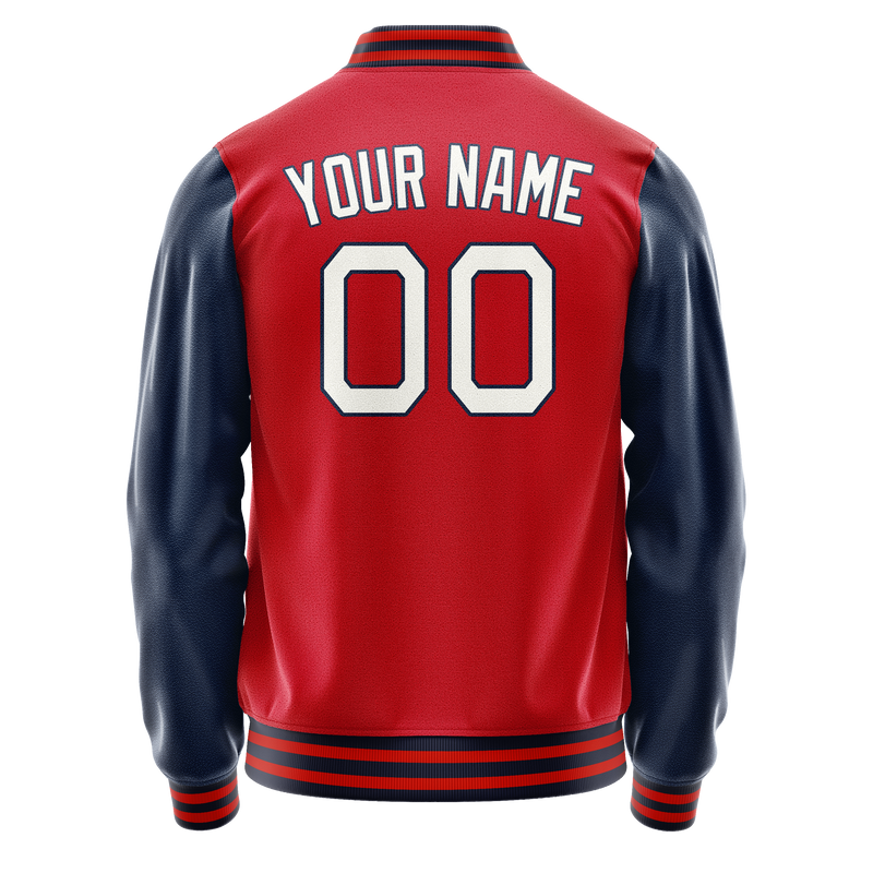Custom Red Royal Solid Color Varsity Letterman Jacket JA02240617XY403