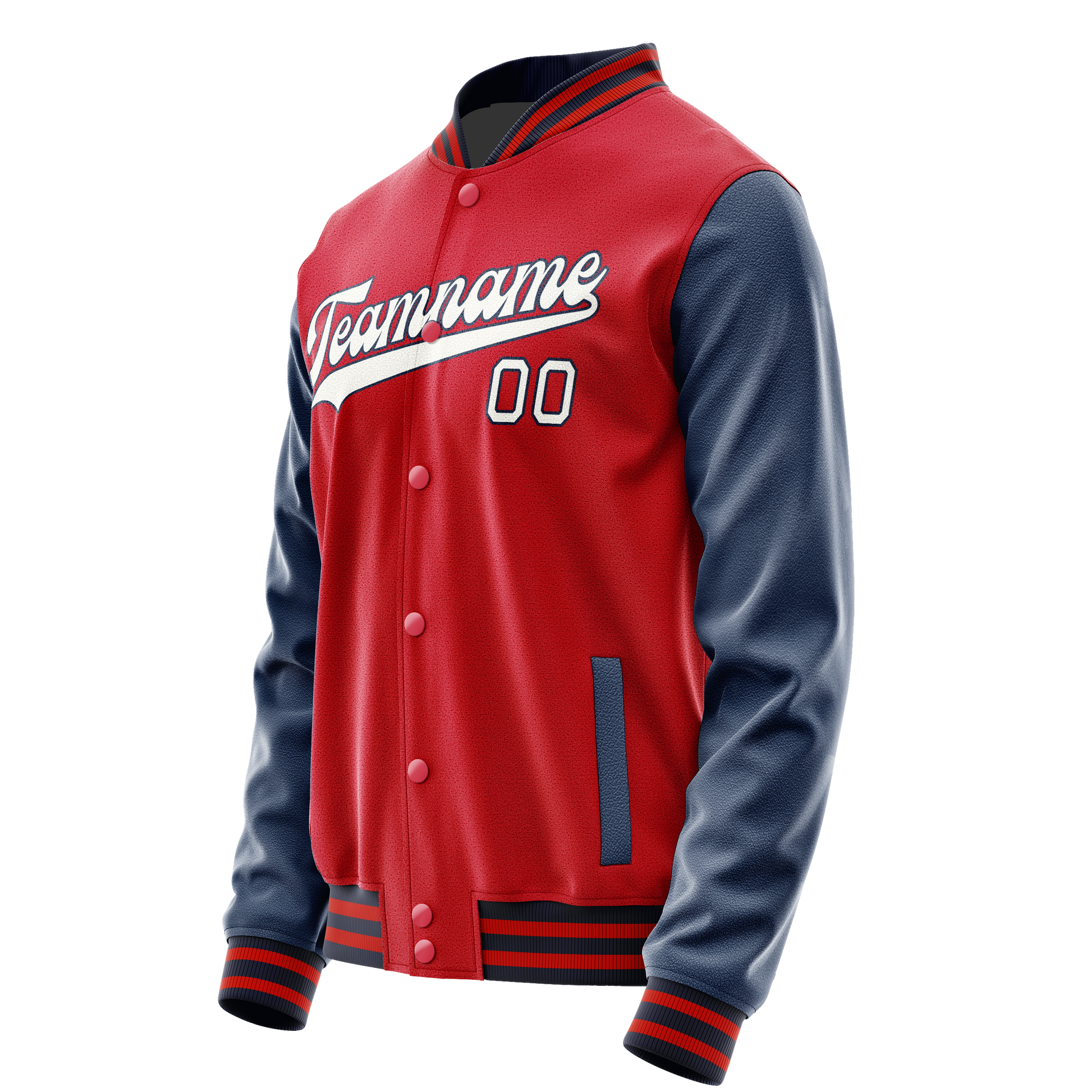 Custom Red Royal Solid Color Varsity Letterman Jacket JA02240617XY403