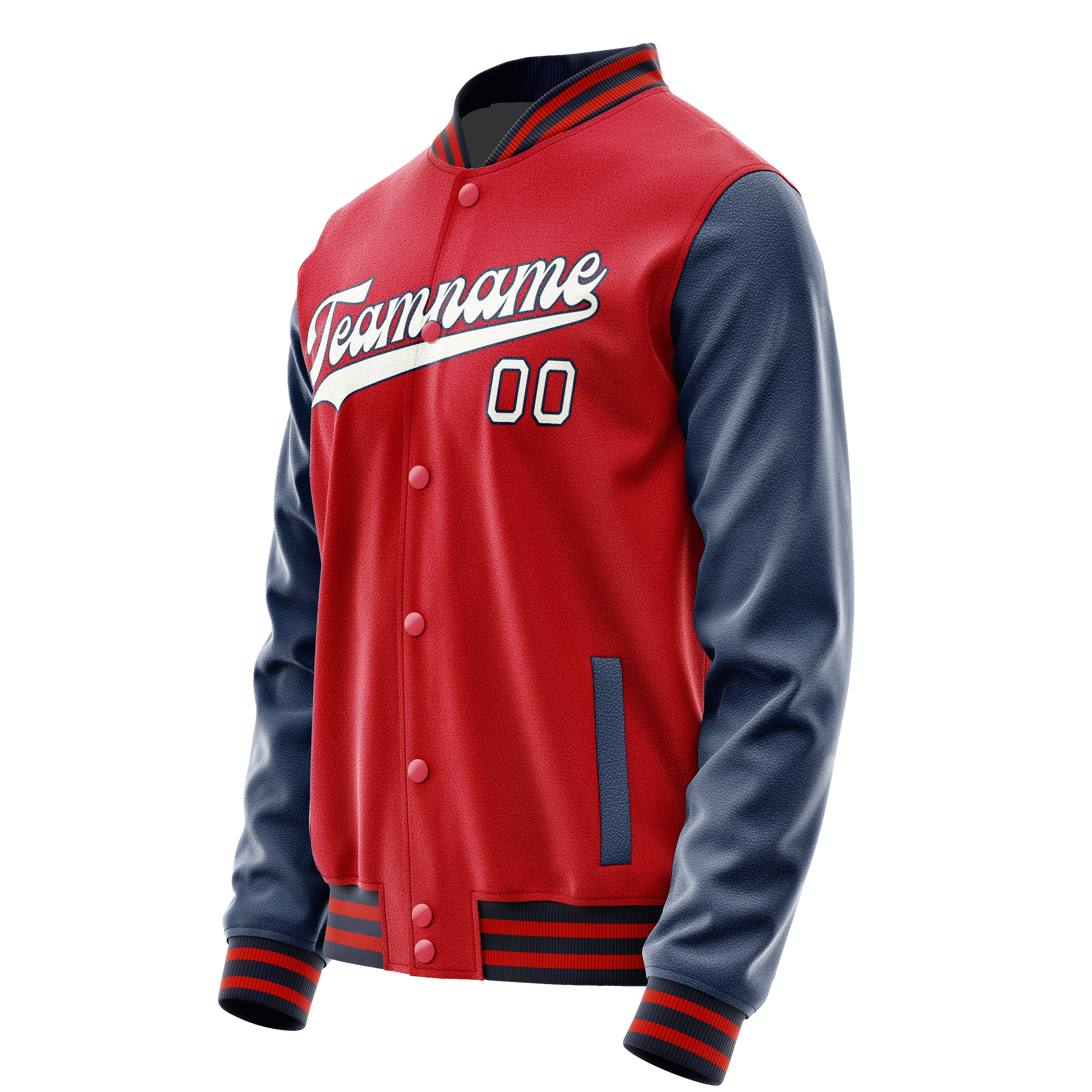 Custom Red Royal Solid Color Varsity Letterman Jacket JA02240617XY403