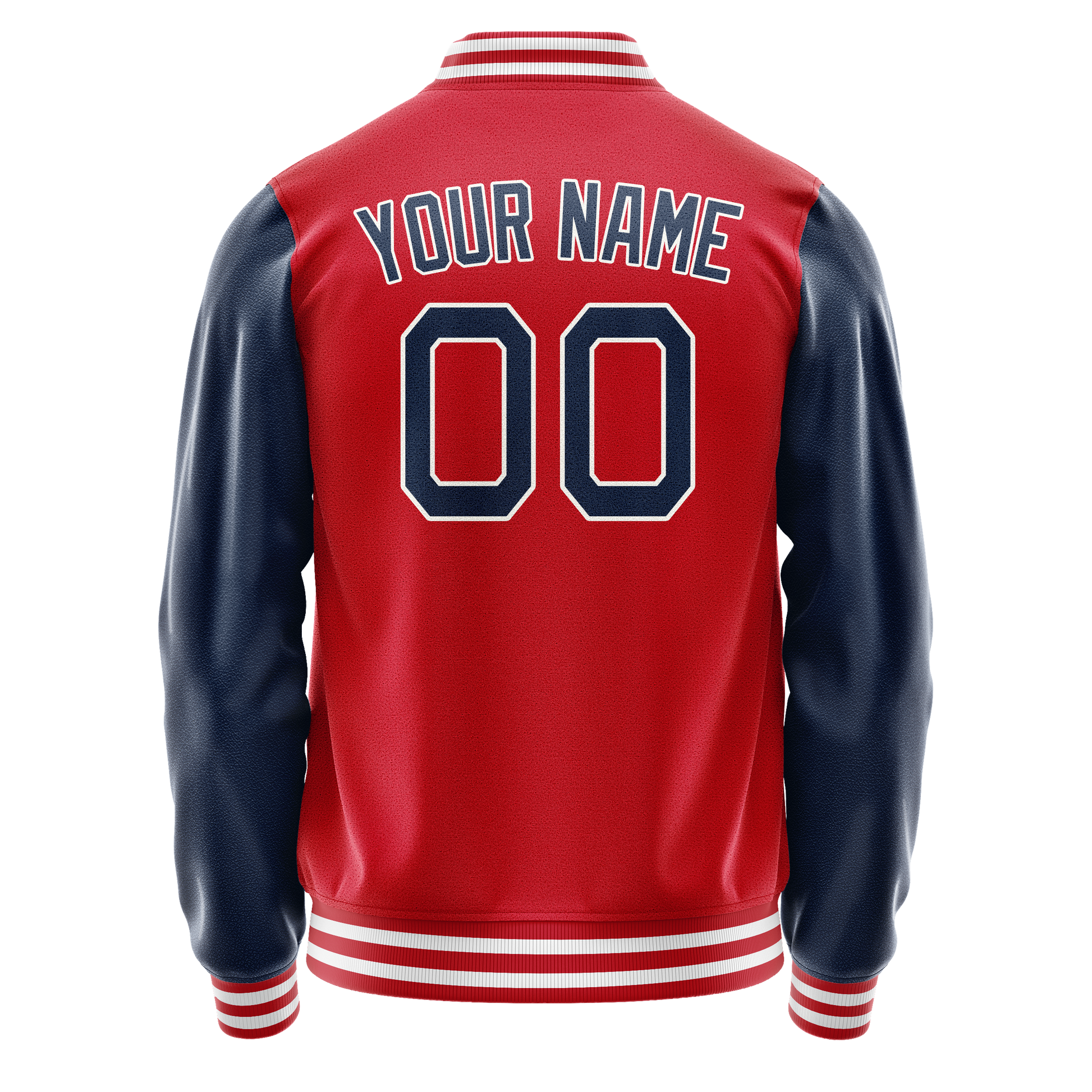 Custom Red Royal Solid Color Varsity Letterman Jacket JA02240617XY409