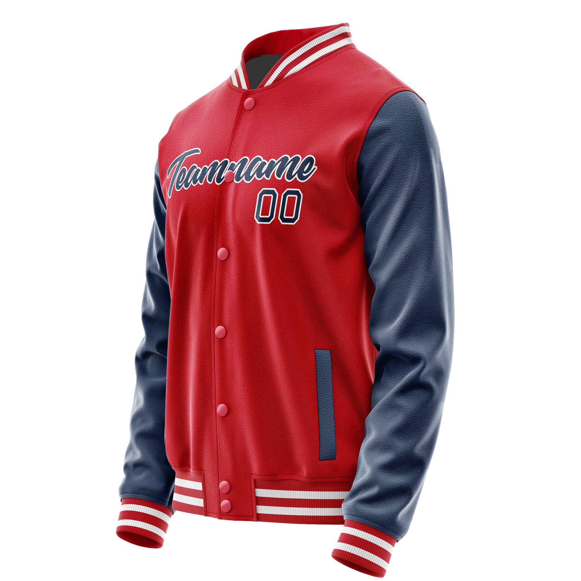 Custom Red Royal Solid Color Varsity Letterman Jacket JA02240617XY409