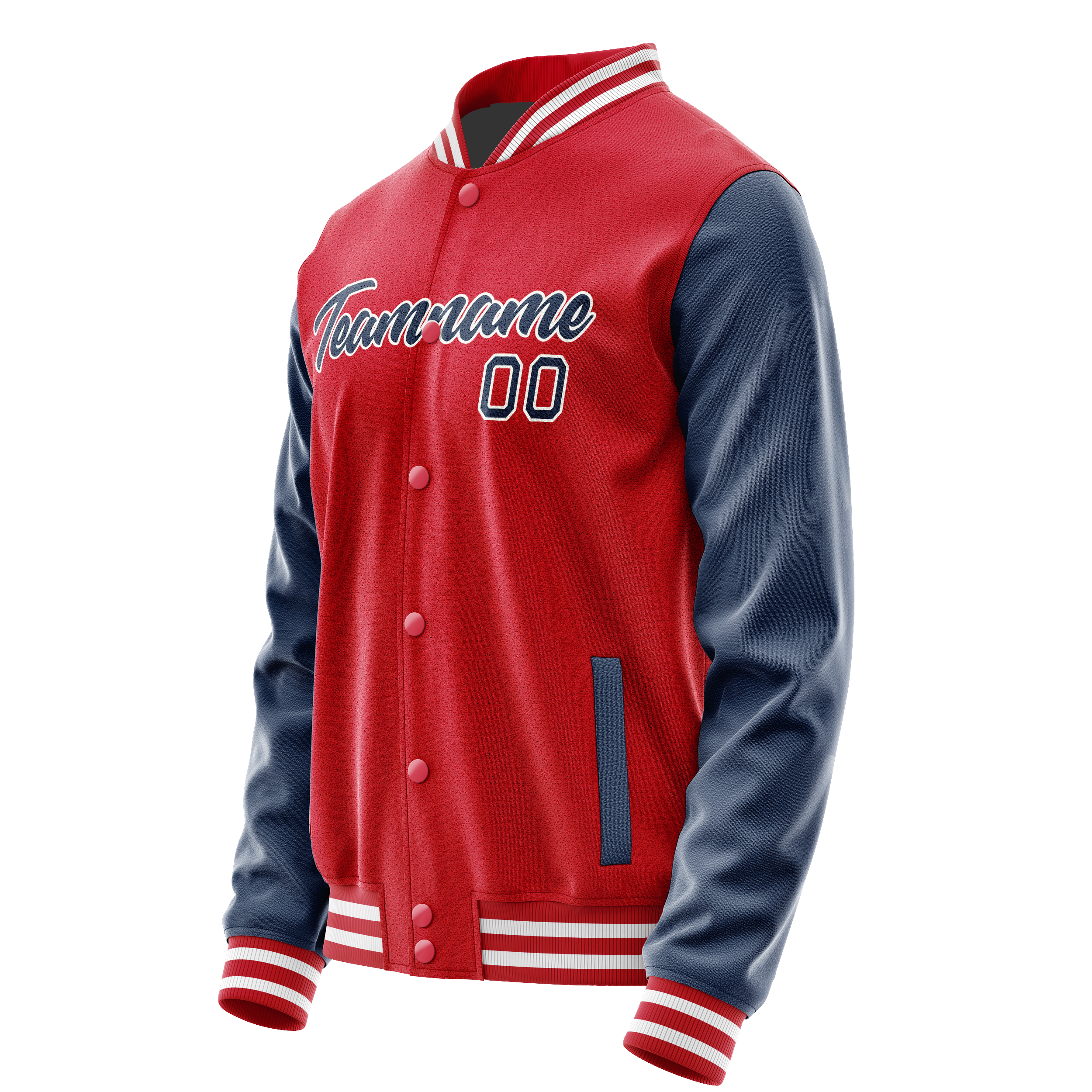Custom Red Royal Solid Color Varsity Letterman Jacket JA02240617XY409