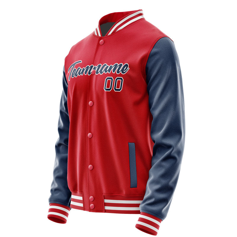 Custom Red Royal Solid Color Varsity Letterman Jacket JA02240617XY409