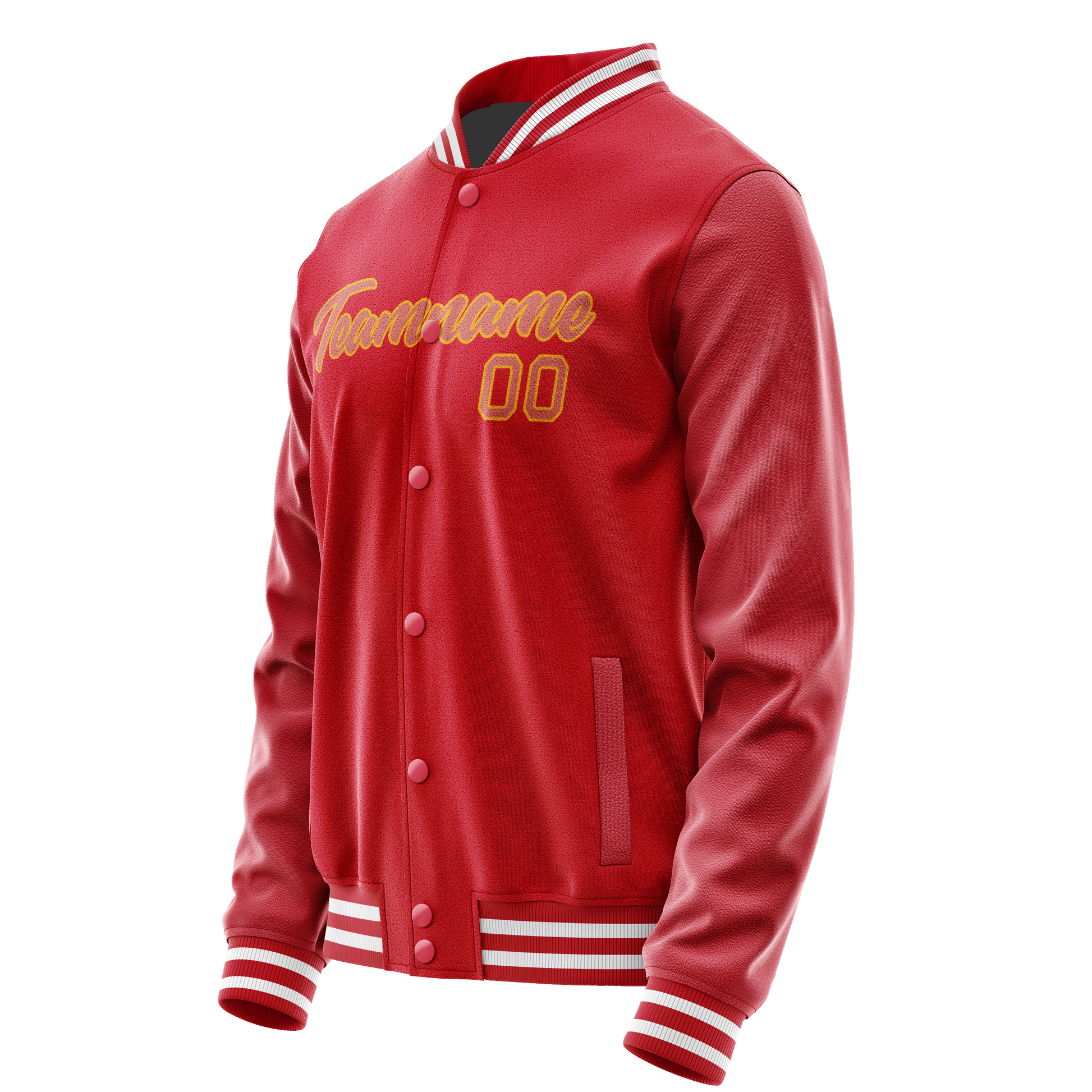 Custom Red Cream Solid Color Varsity Letterman Jacket JA02240617XY396