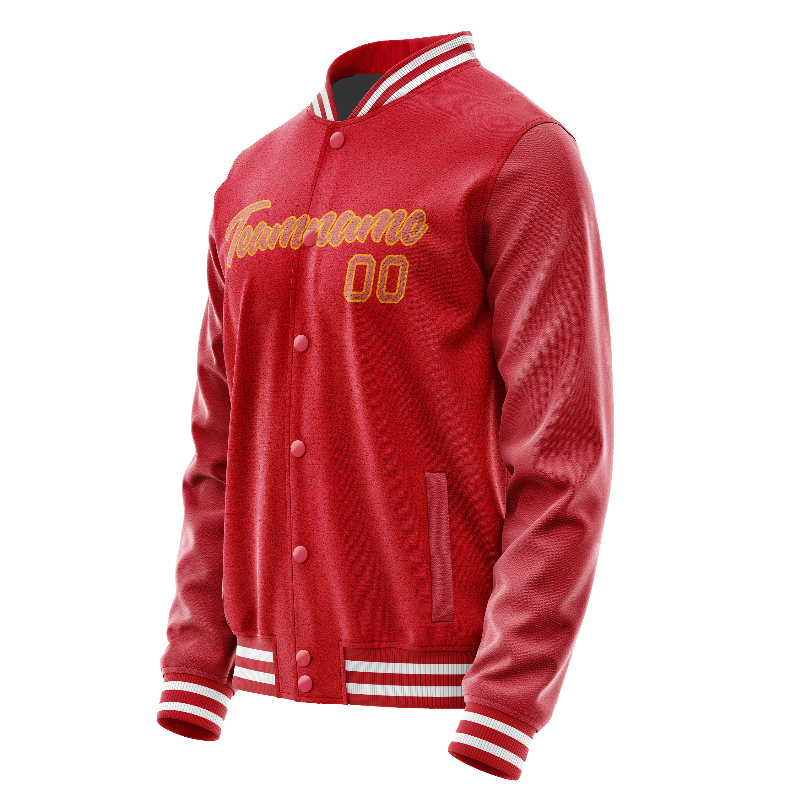 Custom Red Cream Solid Color Varsity Letterman Jacket JA02240617XY396