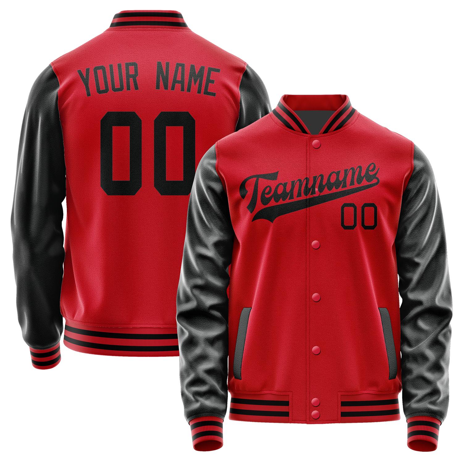 Custom Red Black Jacket JA1414171417B31717