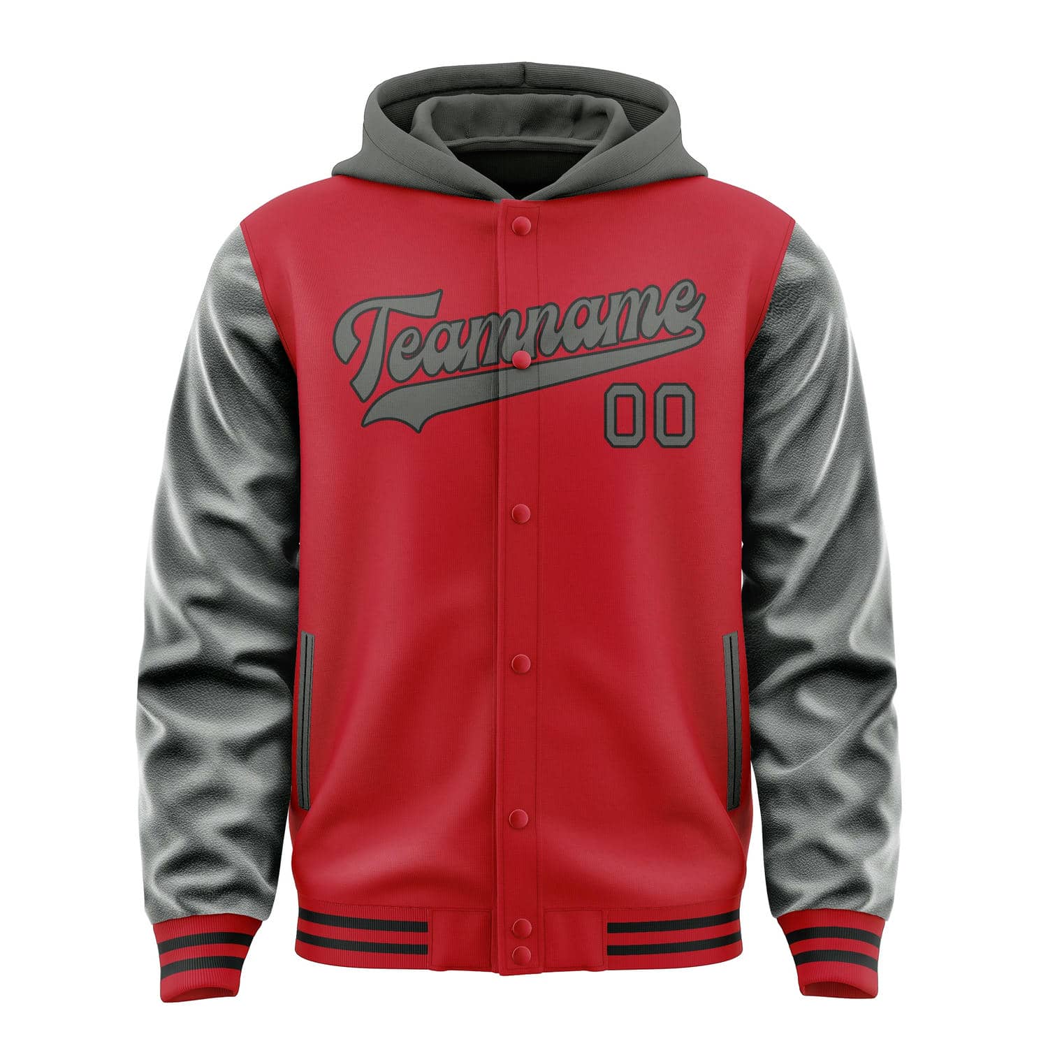 Custom Red Dark Grey Jacket