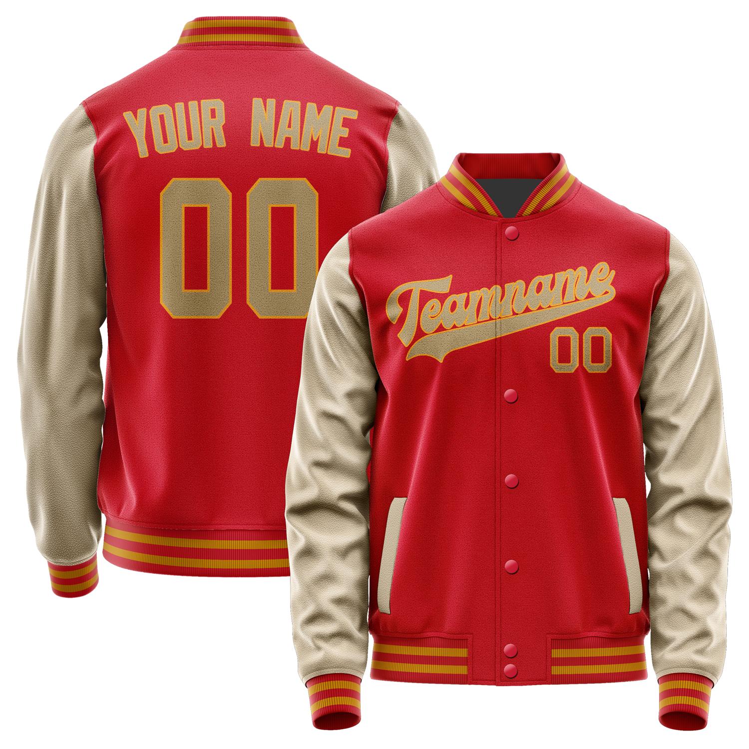 Custom Red Light Khaki Jacket JA1414251419B31925