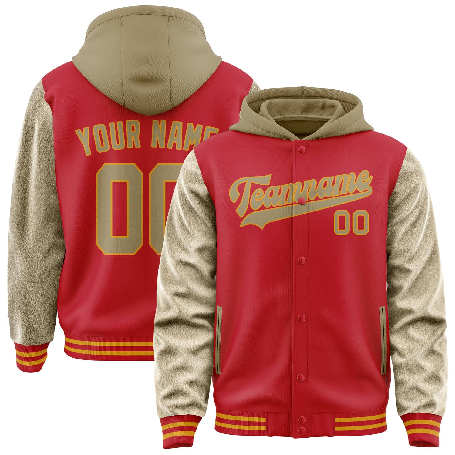 Custom Red Light Khaki Jacket