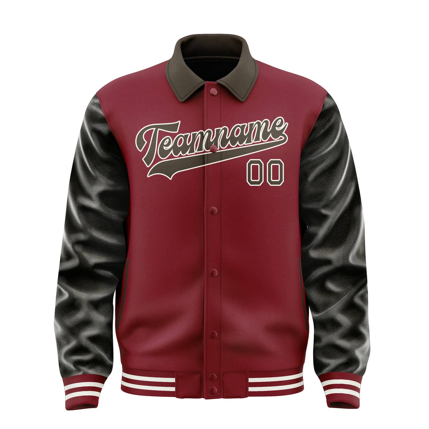 Custom Crimson Red Brown Jacket