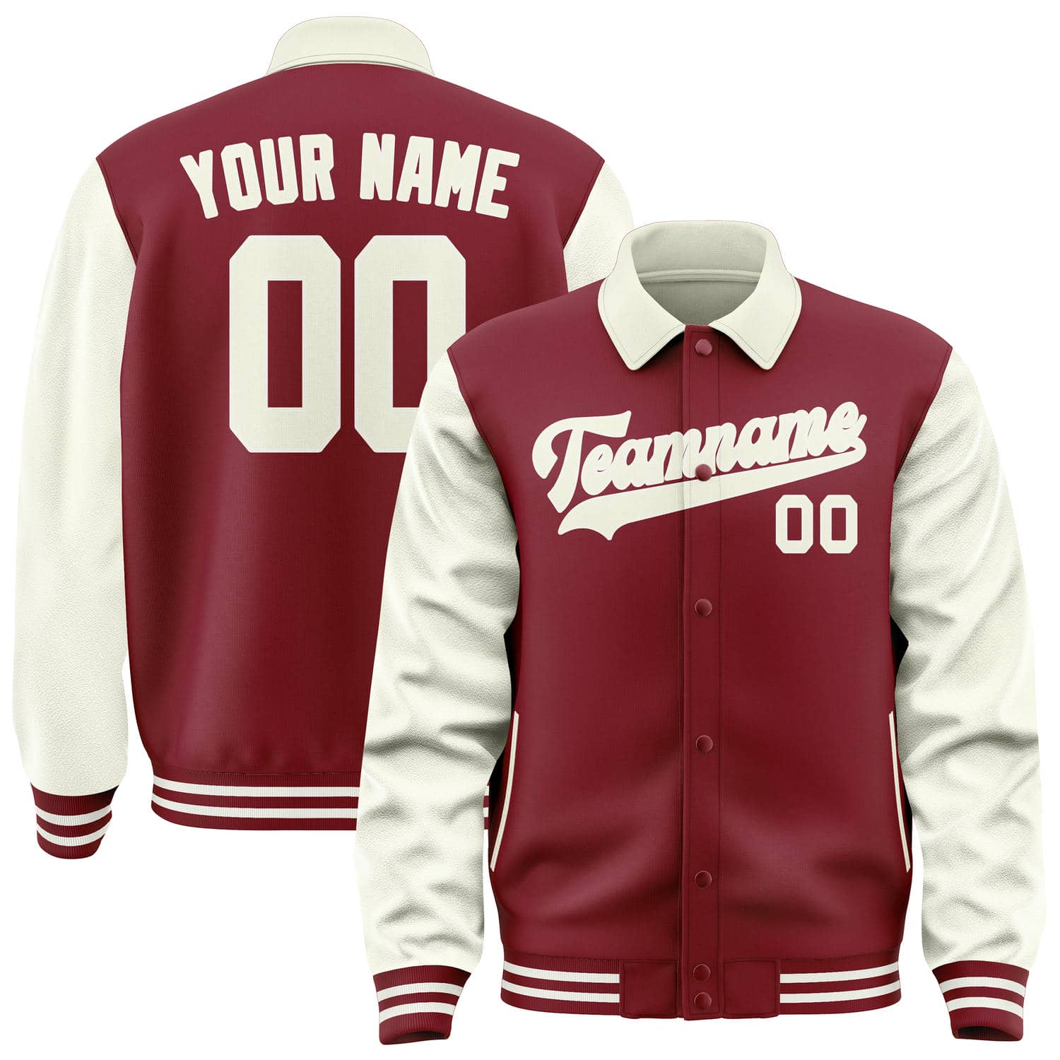 Custom Crimson Red Cream Jacket