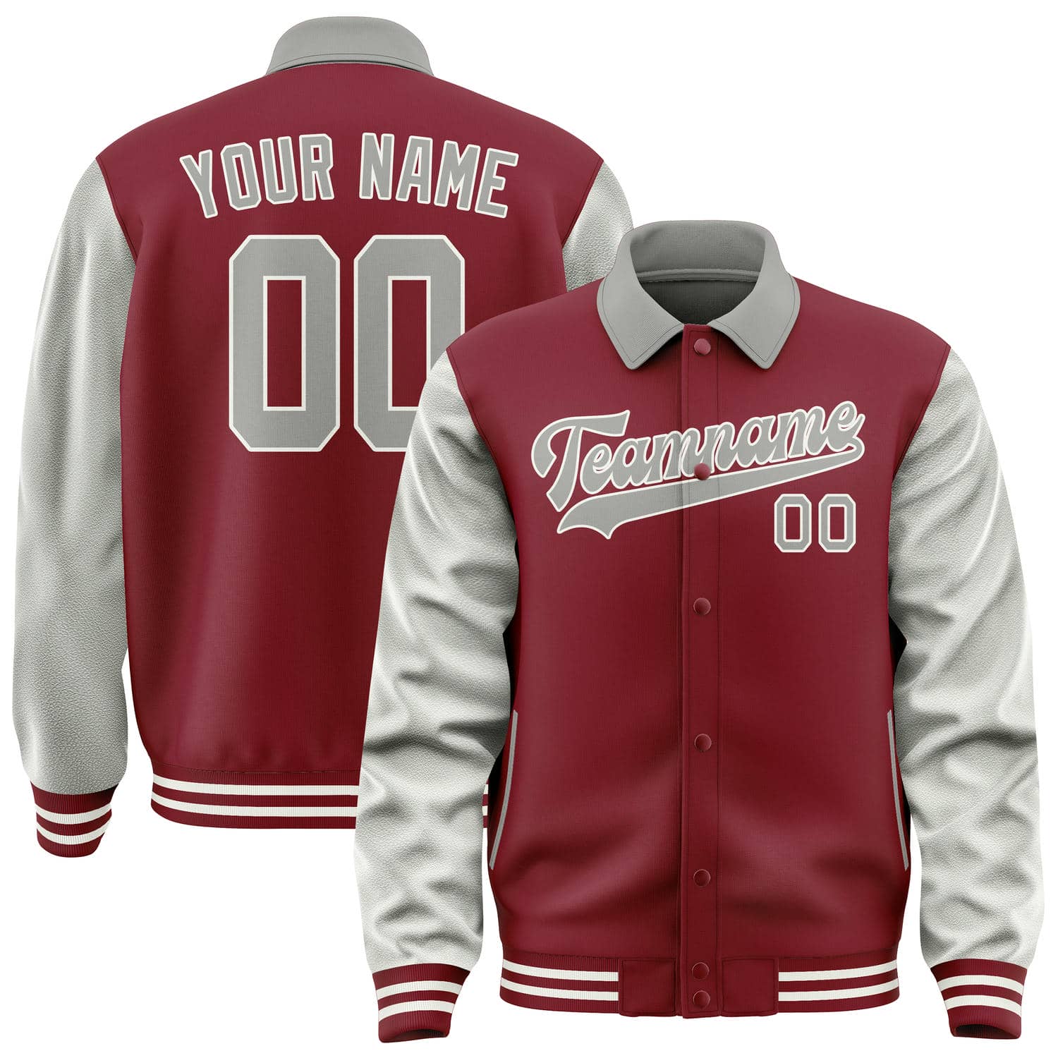 Custom Crimson Red Gray Jacket