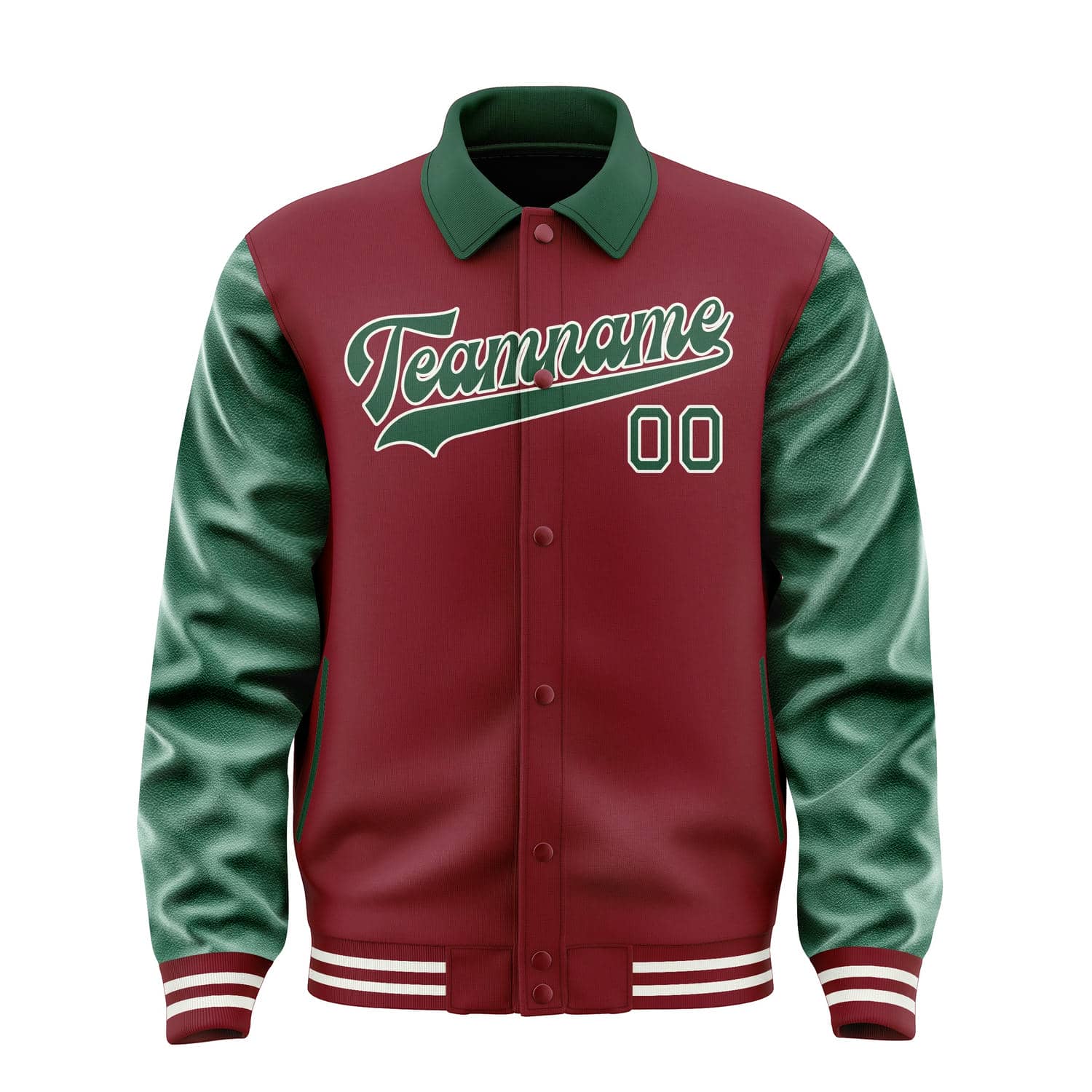 Custom Crimson Red Green Jacket