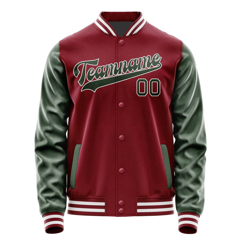 Custom Crimson Red Dark Green Jacket JA1515061518B31806