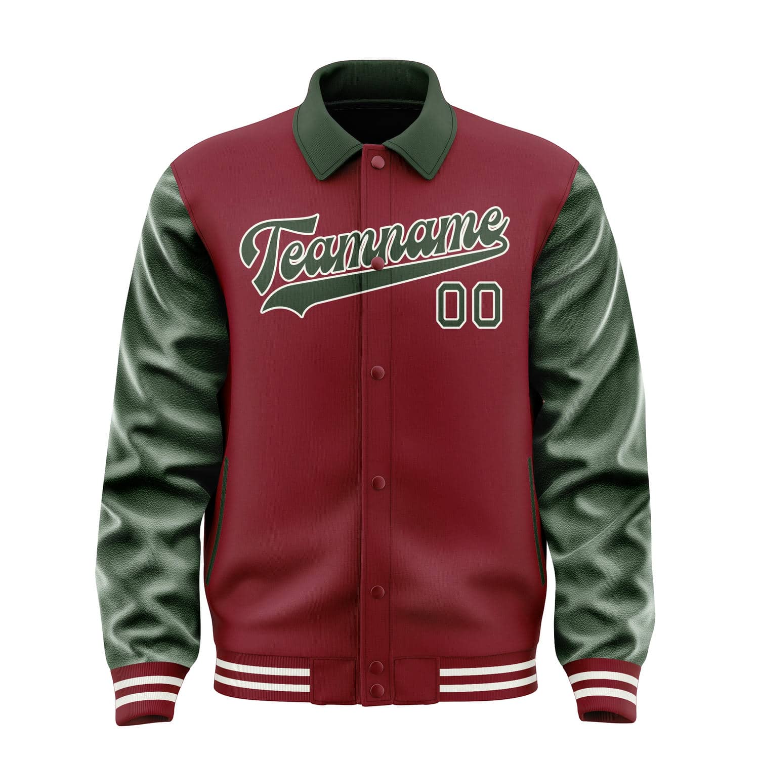 Custom Crimson Red Dark Green Jacket