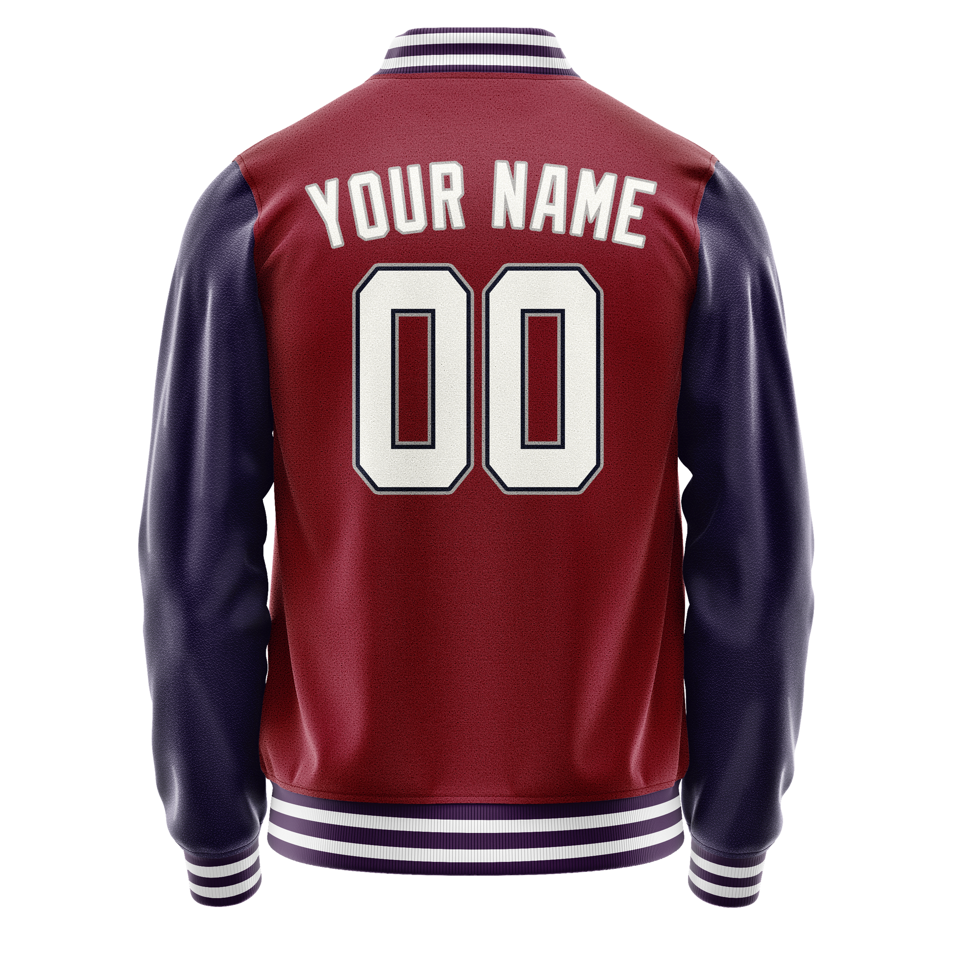 Custom Crimson Navy Solid Color Varsity Letterman Jacket JA02240617KZ523