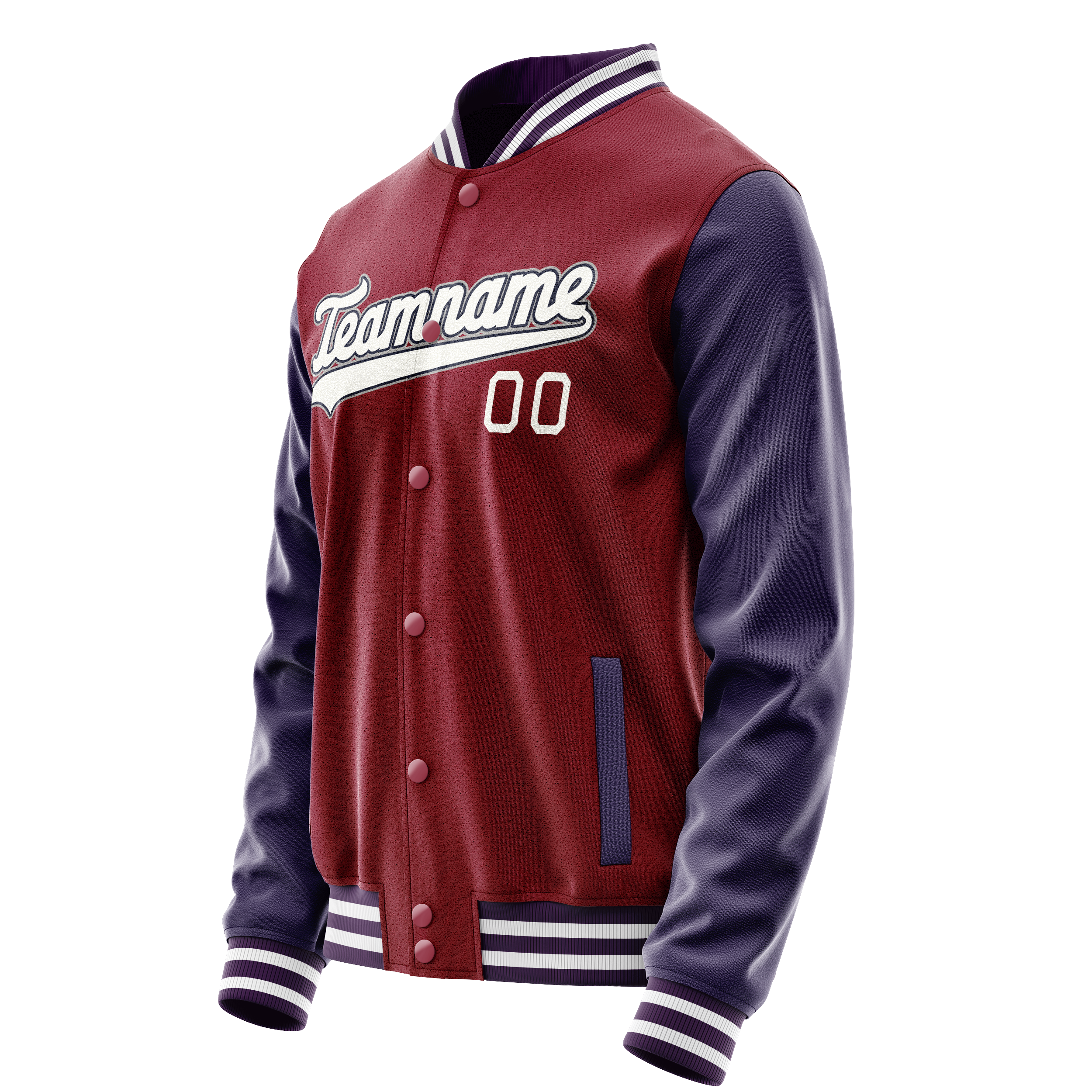 Custom Crimson Navy Solid Color Varsity Letterman Jacket JA02240617KZ523