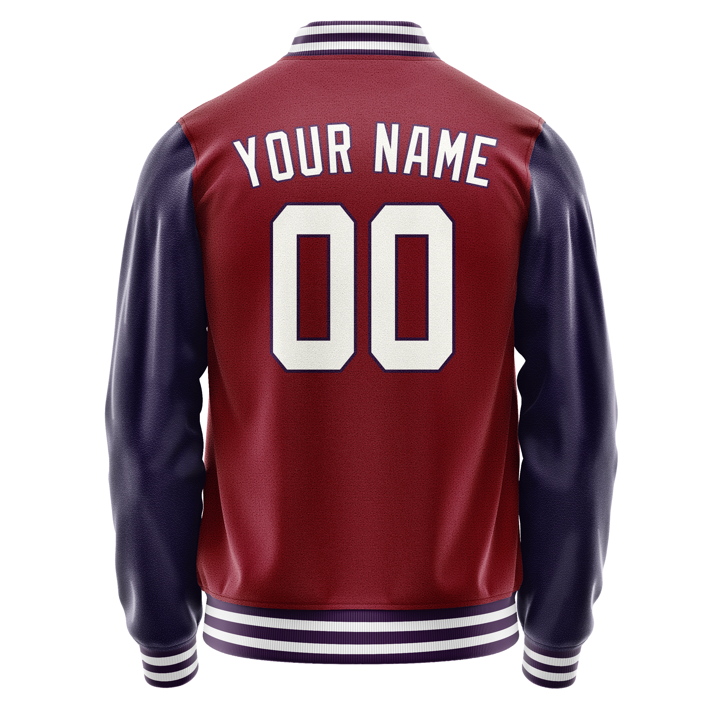 Custom Crimson Navy Solid Color Varsity Letterman Jacket JA02240617KZ520