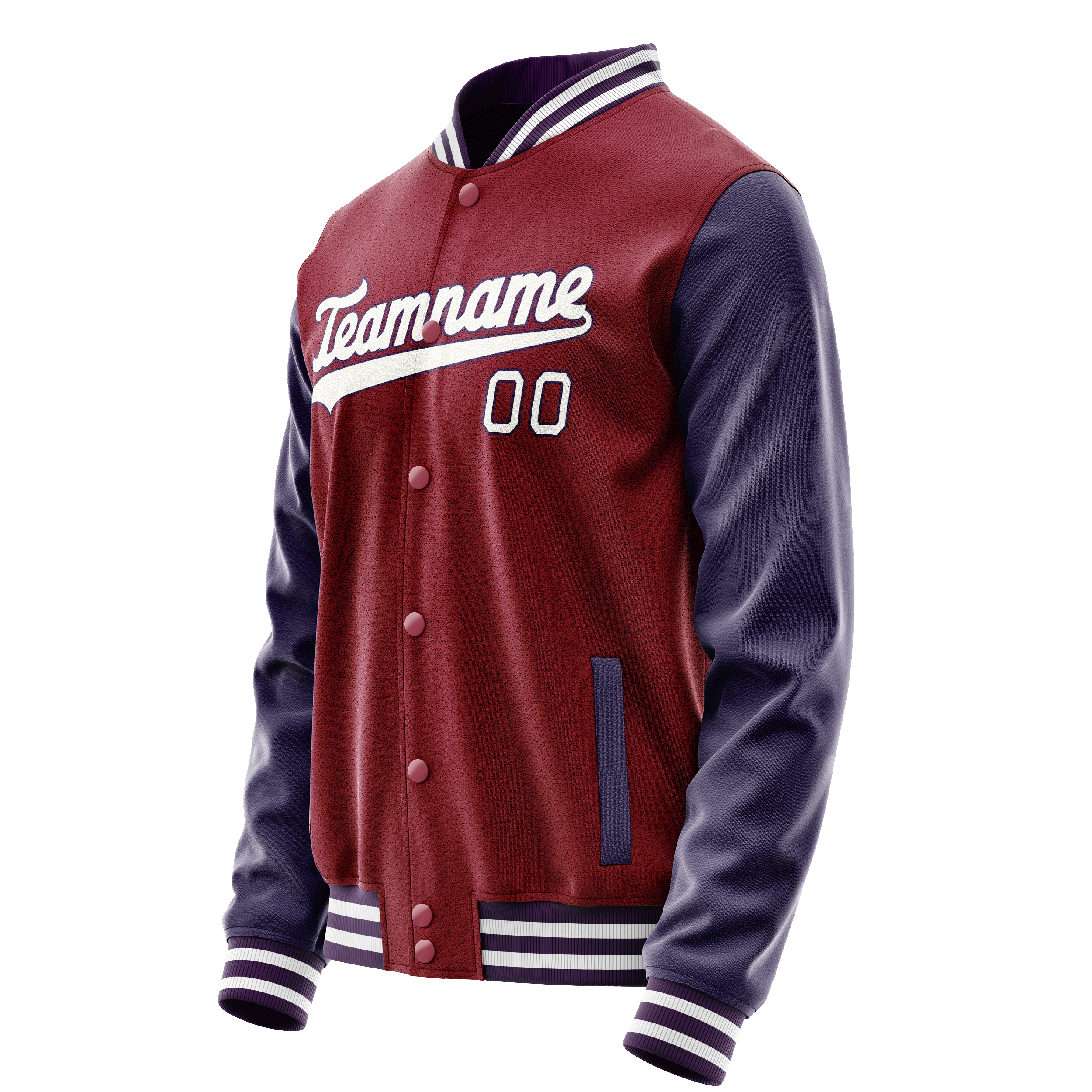 Custom Crimson Navy Solid Color Varsity Letterman Jacket JA02240617KZ520