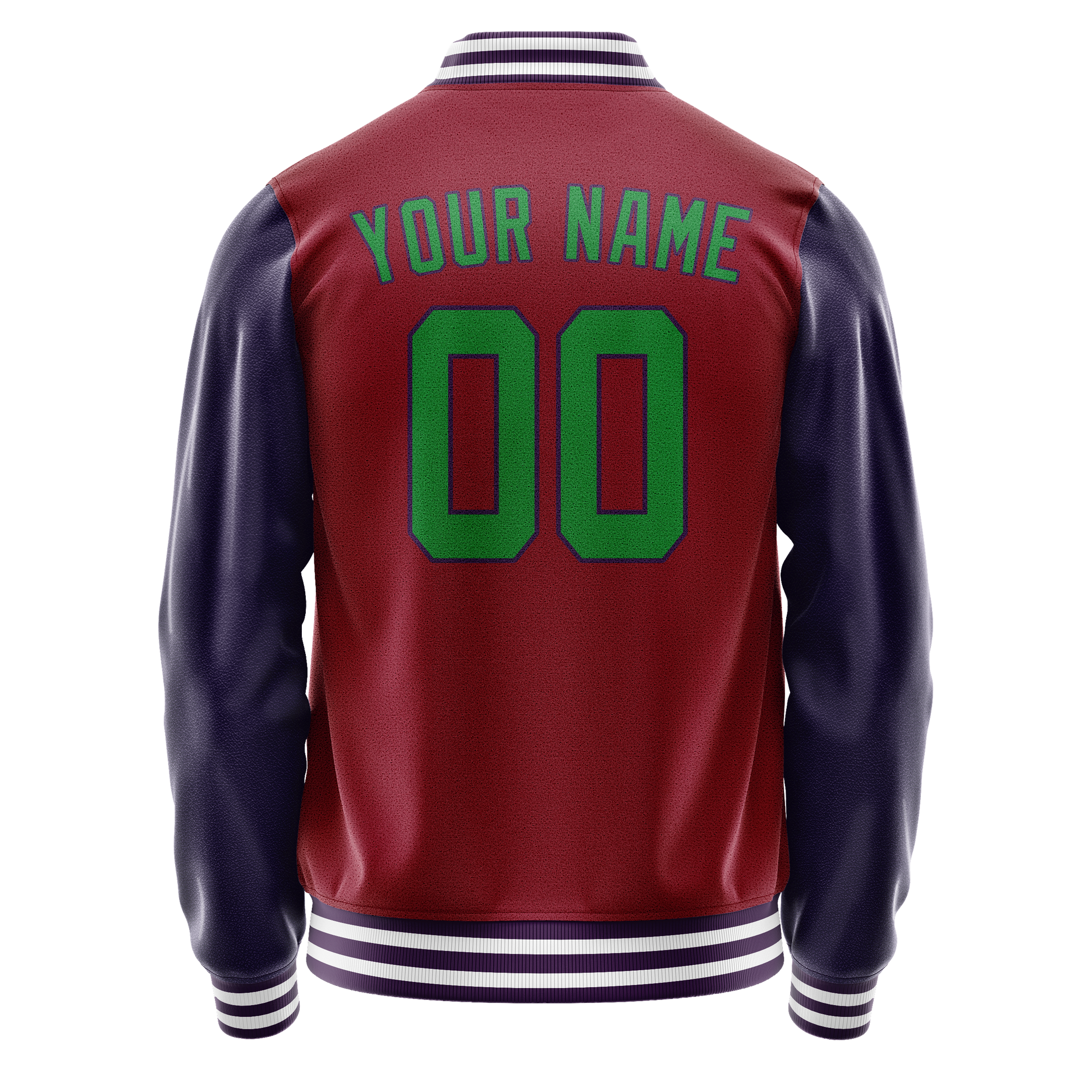 Custom Crimson Navy Solid Color Varsity Letterman Jacket JA02240617KZ517