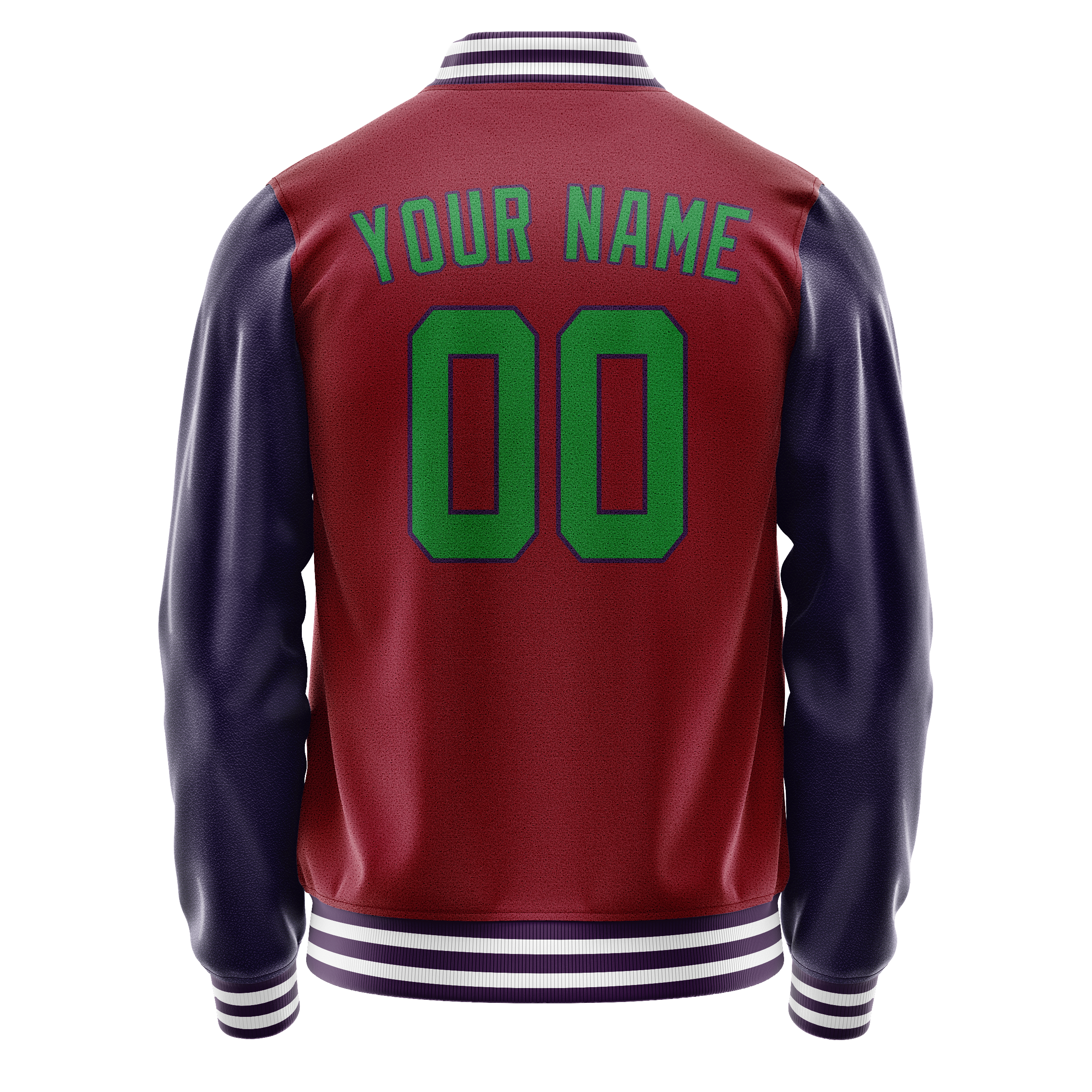 Custom Crimson Navy Solid Color Varsity Letterman Jacket JA02240617KZ517
