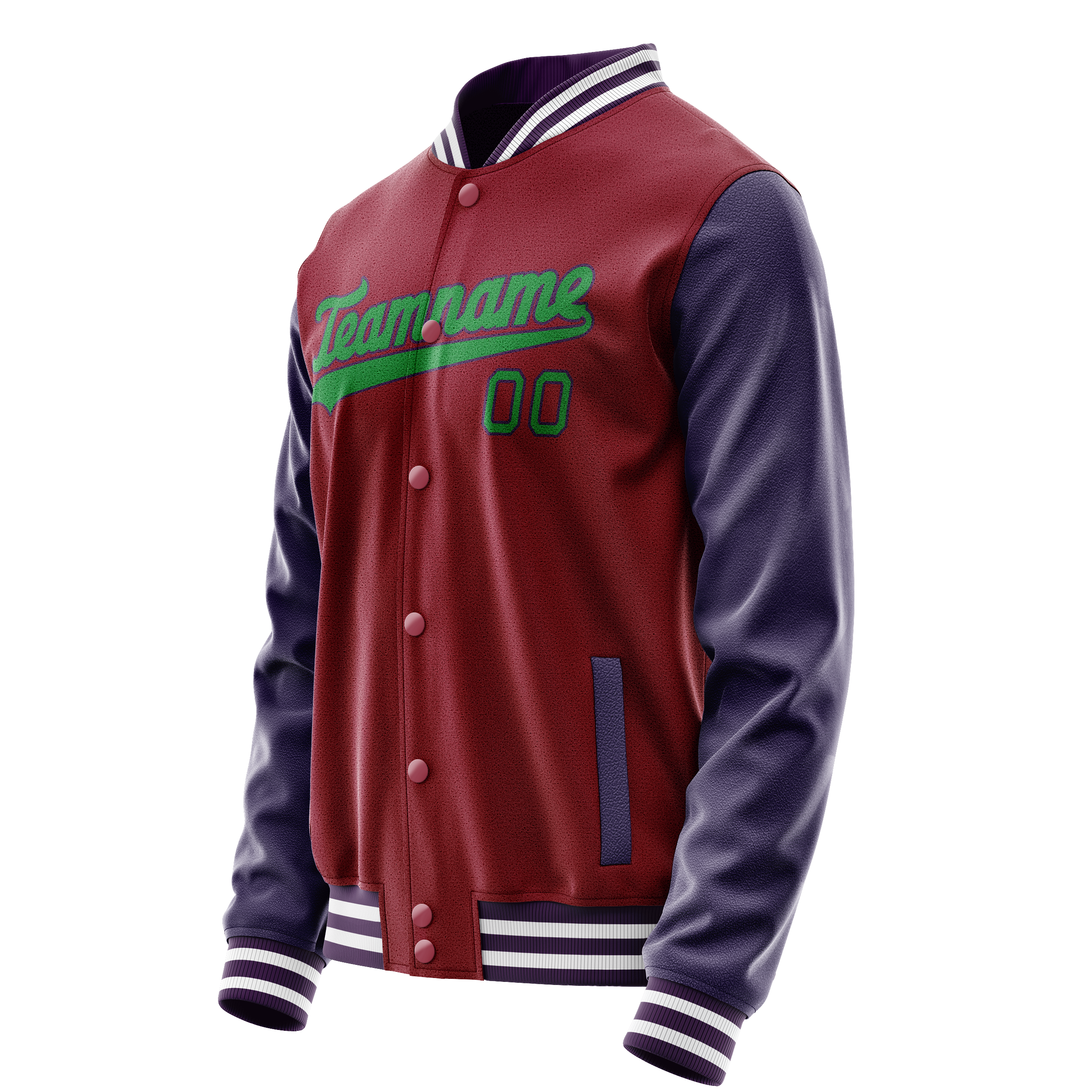 Custom Crimson Navy Solid Color Varsity Letterman Jacket JA02240617KZ517