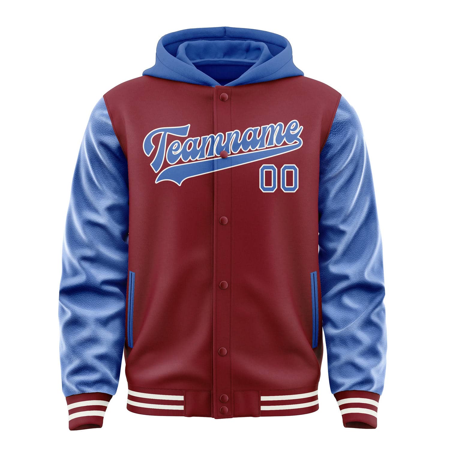 Custom Crimson Red Sky Blue Jacket