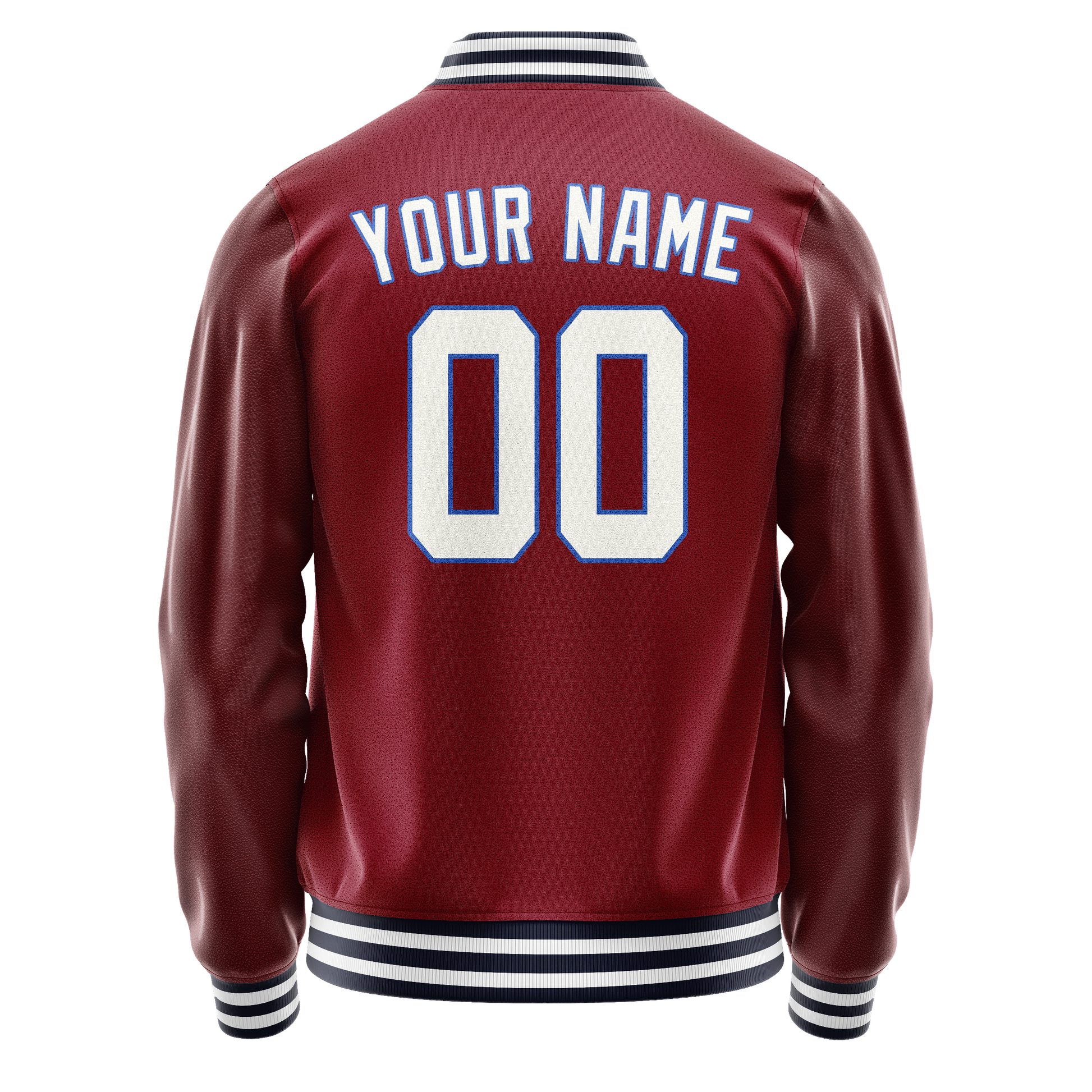 Custom Crimson White Solid Color Varsity Letterman Jacket JA02240617KZ514