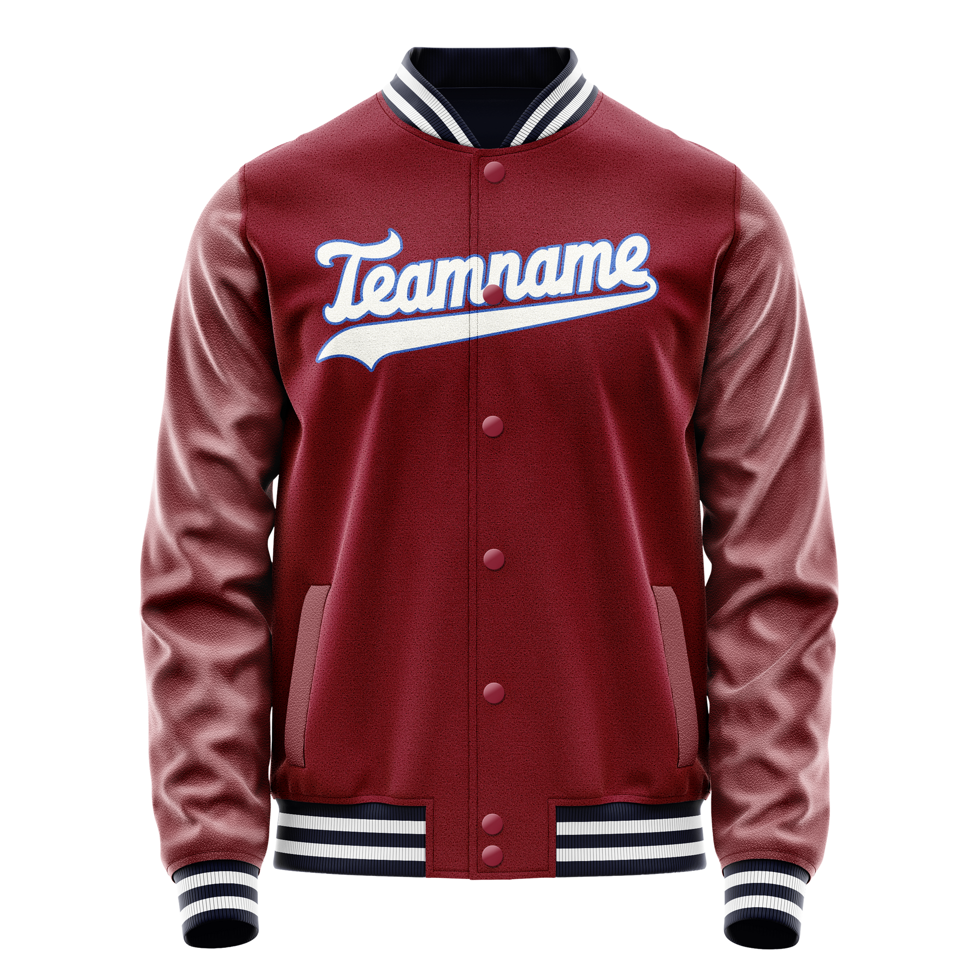 Custom Crimson White Solid Color Varsity Letterman Jacket JA02240617KZ514