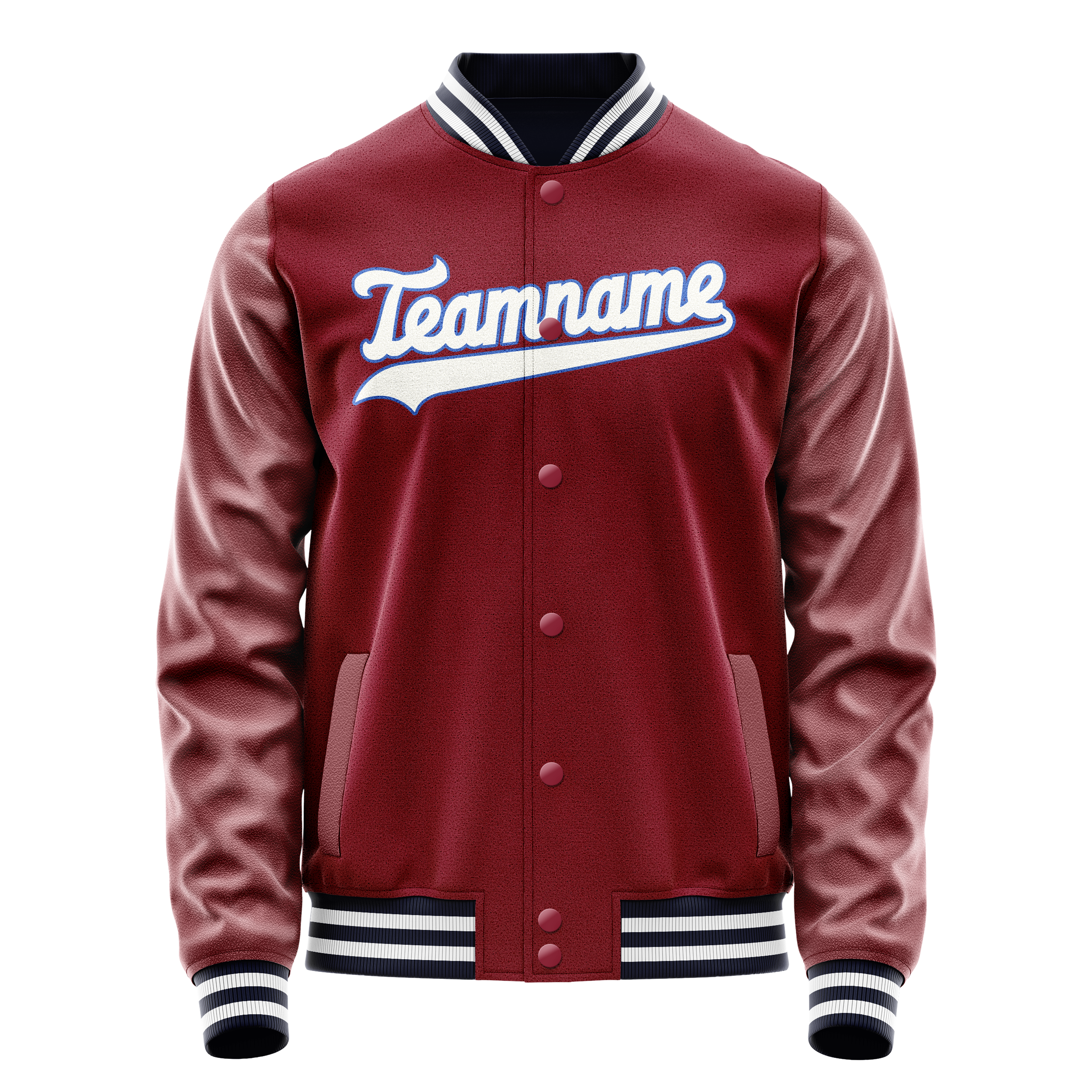 Custom Crimson White Solid Color Varsity Letterman Jacket JA02240617KZ514