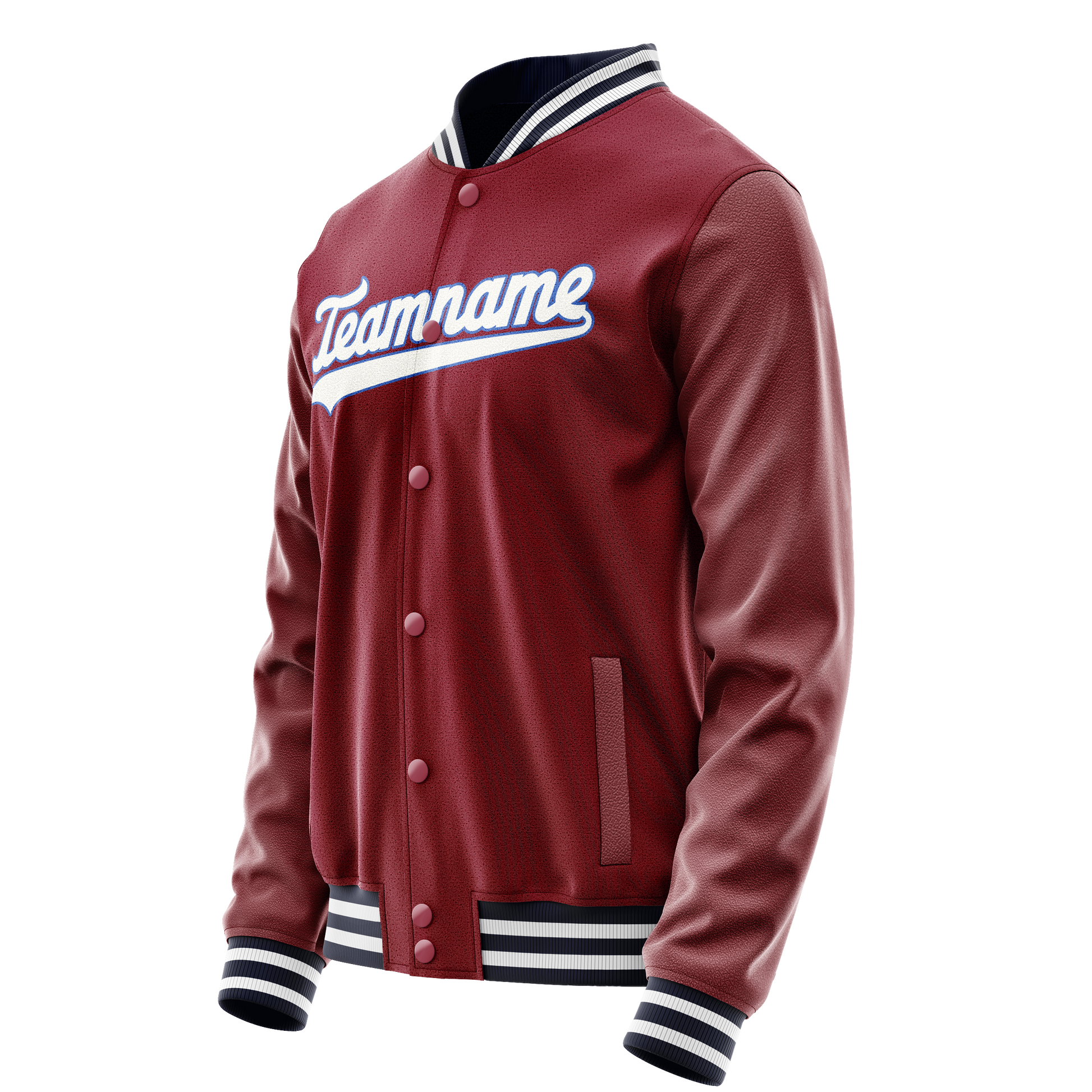 Custom Crimson White Solid Color Varsity Letterman Jacket JA02240617KZ514