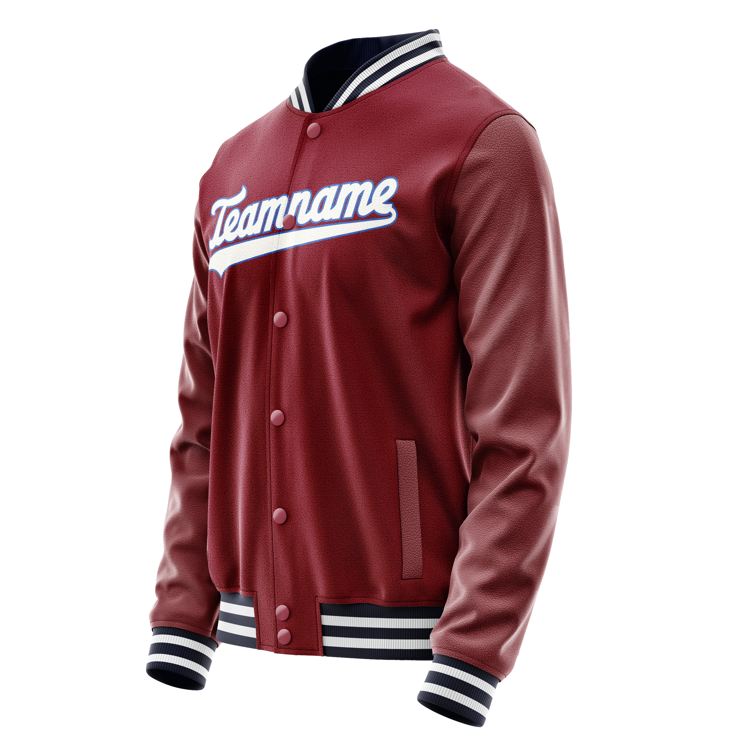 Custom Crimson White Solid Color Varsity Letterman Jacket JA02240617KZ514