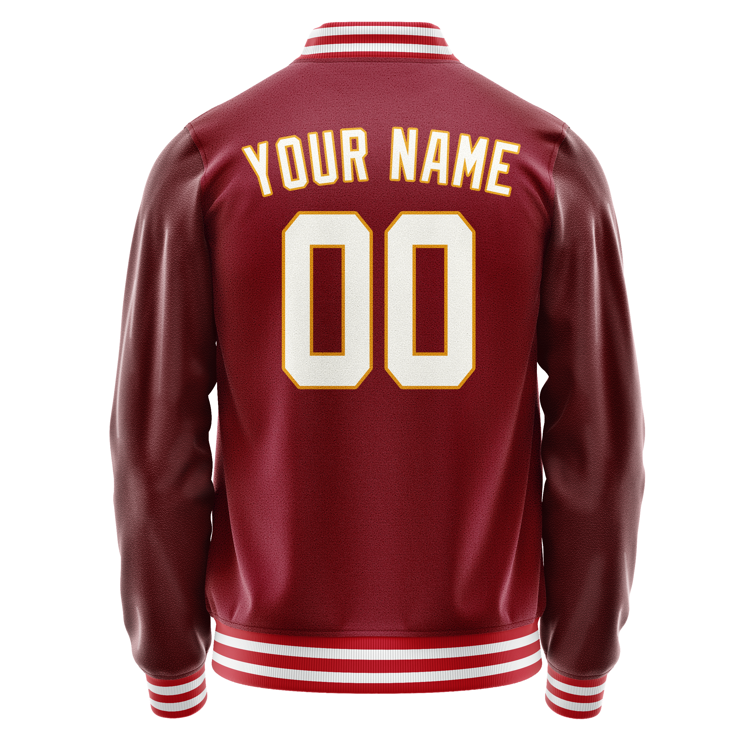 Custom Crimson White Solid Color Varsity Letterman Jacket JA02240617KZ522