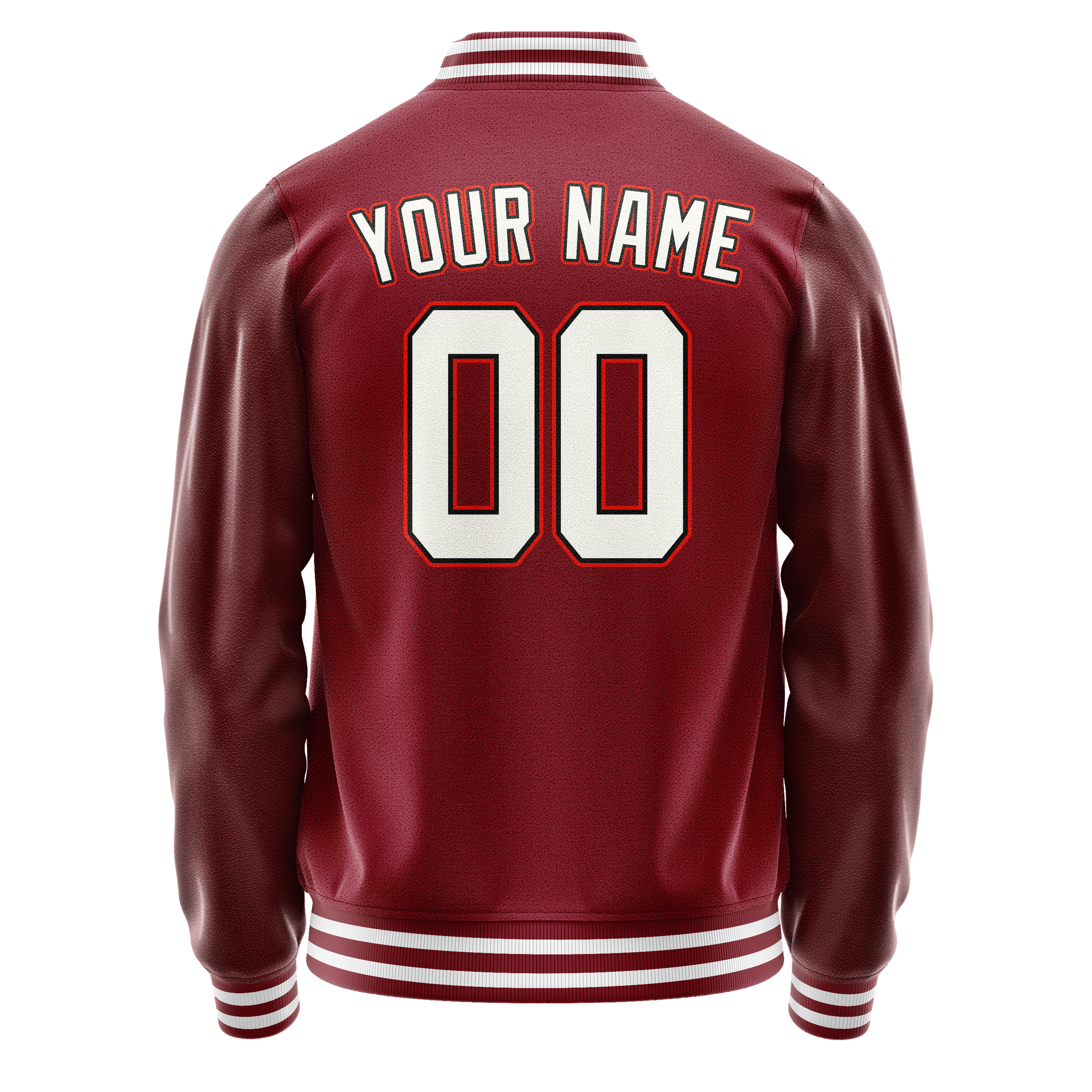 Custom Crimson White Solid Color Varsity Letterman Jacket JA02240617KZ512