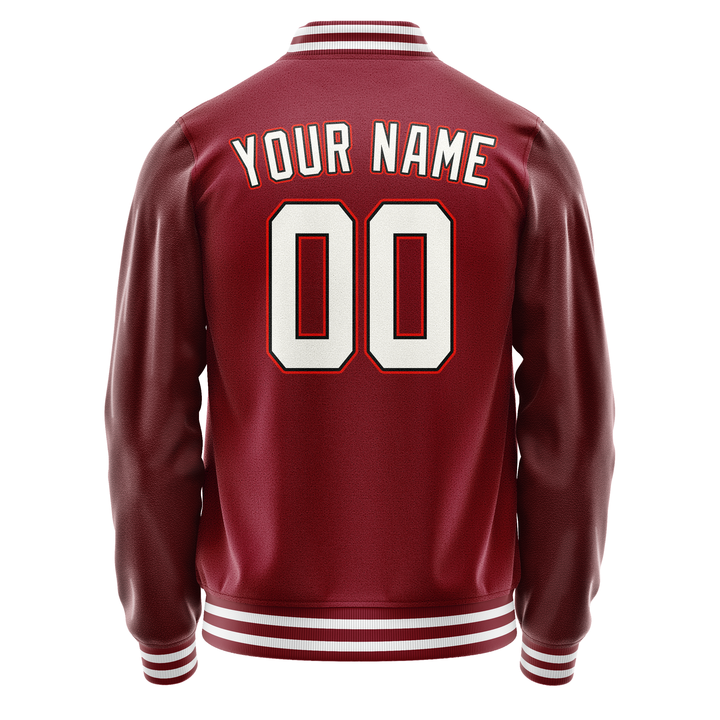 Custom Crimson White Solid Color Varsity Letterman Jacket JA02240617KZ512