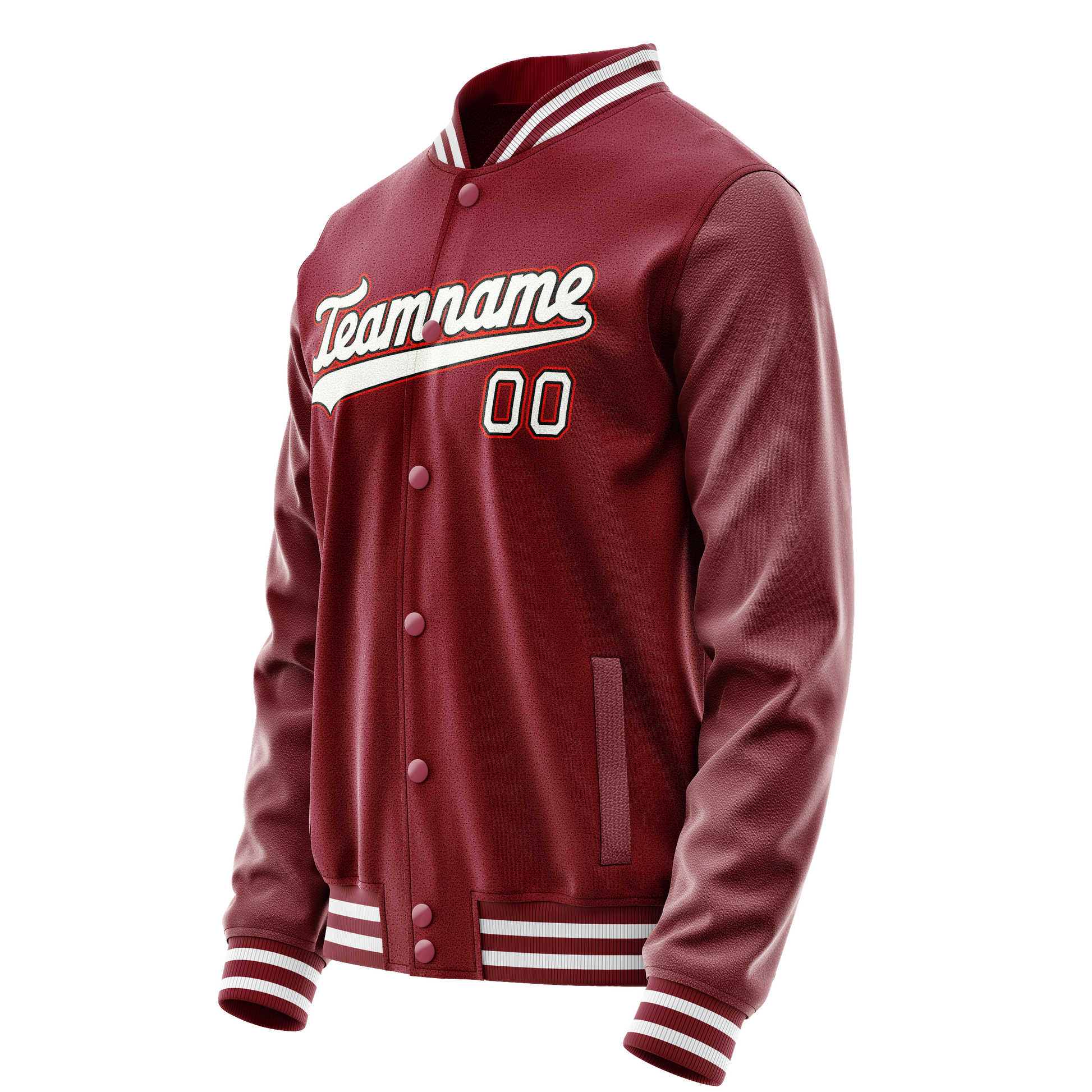 Custom Crimson White Solid Color Varsity Letterman Jacket JA02240617KZ512