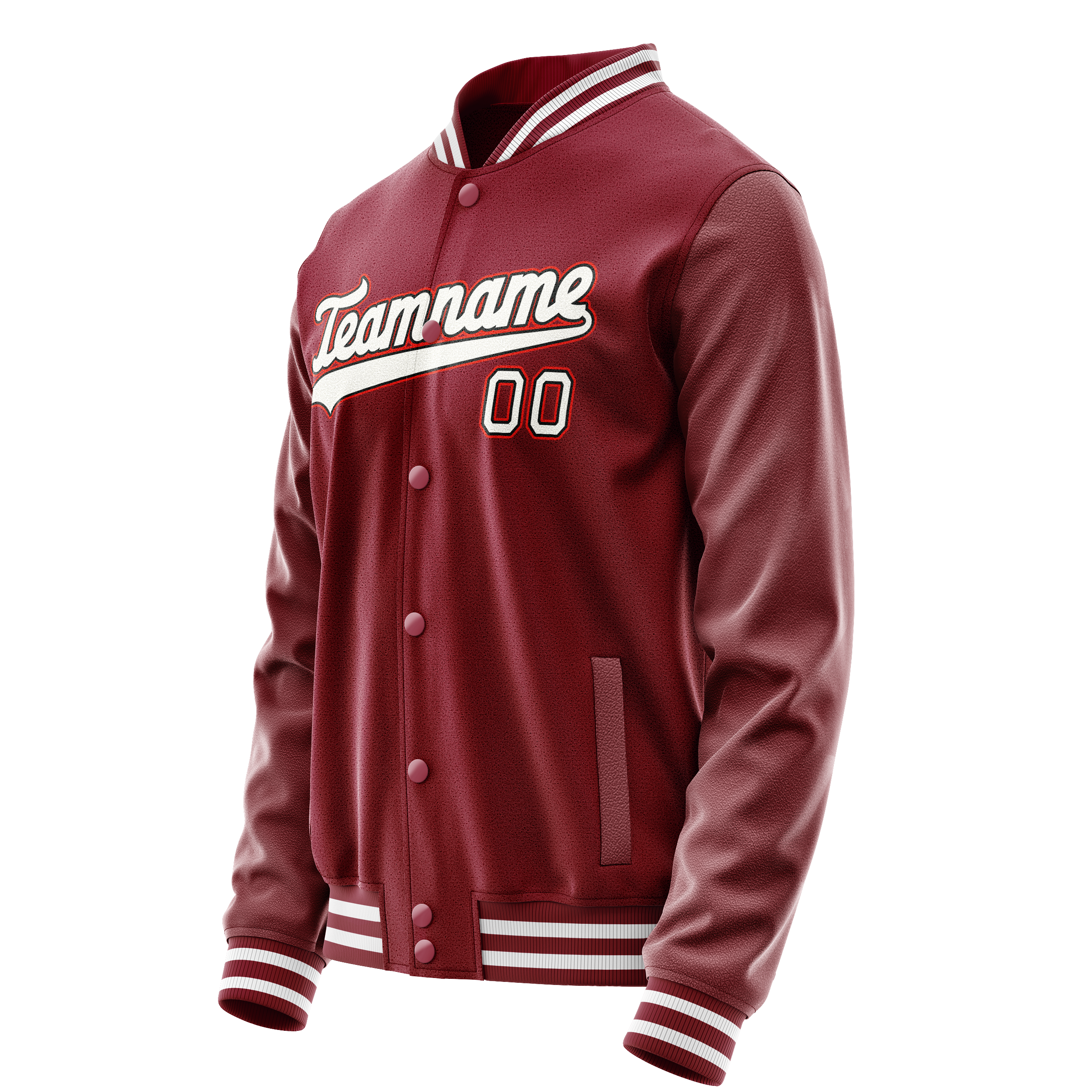 Custom Crimson White Solid Color Varsity Letterman Jacket JA02240617KZ512
